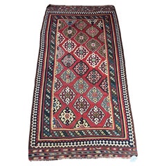 Vintage Kilim Ghashghai Rug With Tribal Diamond Pattern 10' X 5'4"