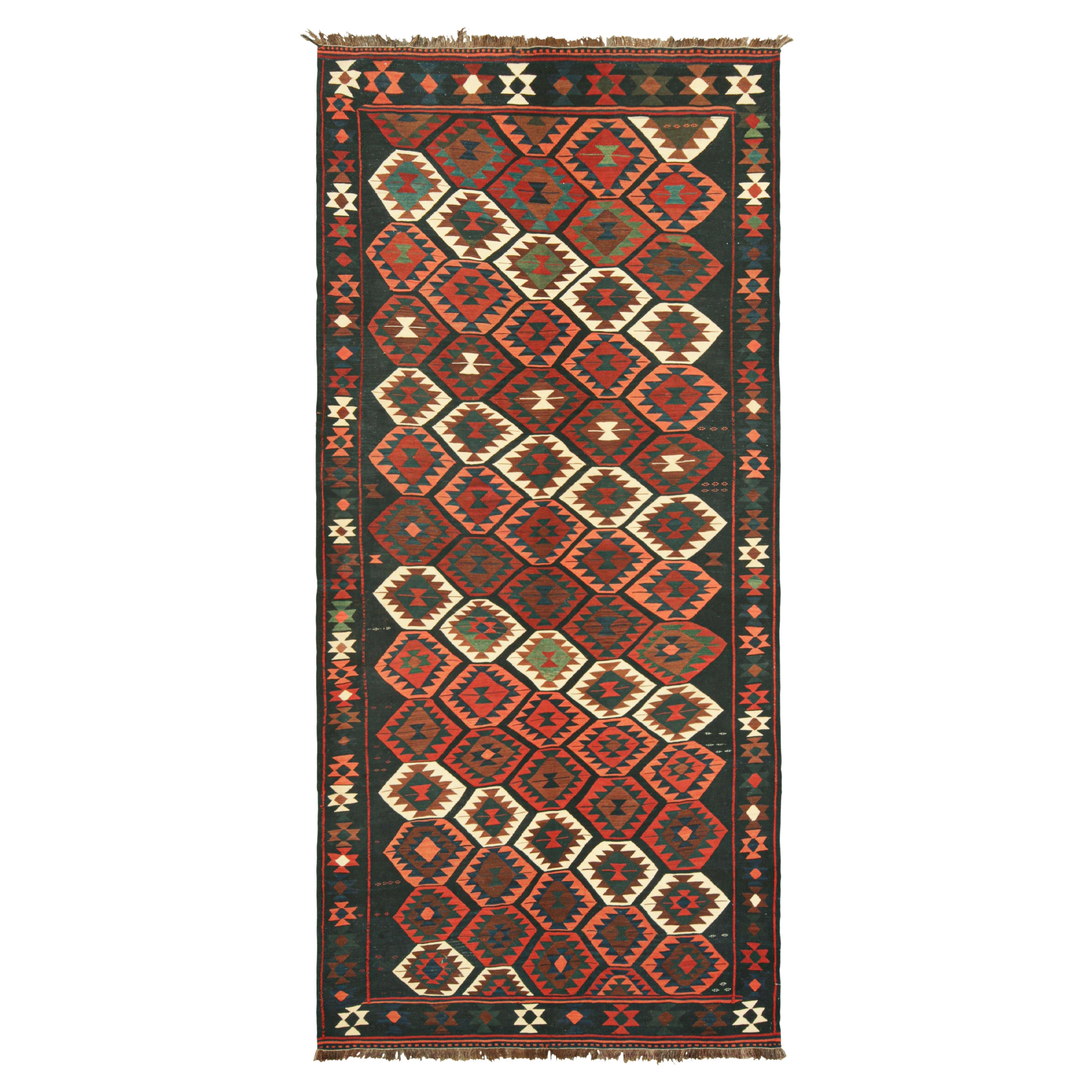 Vintage Kilim in Dark Blue with Geometric Patterns, from Rug & Kilim