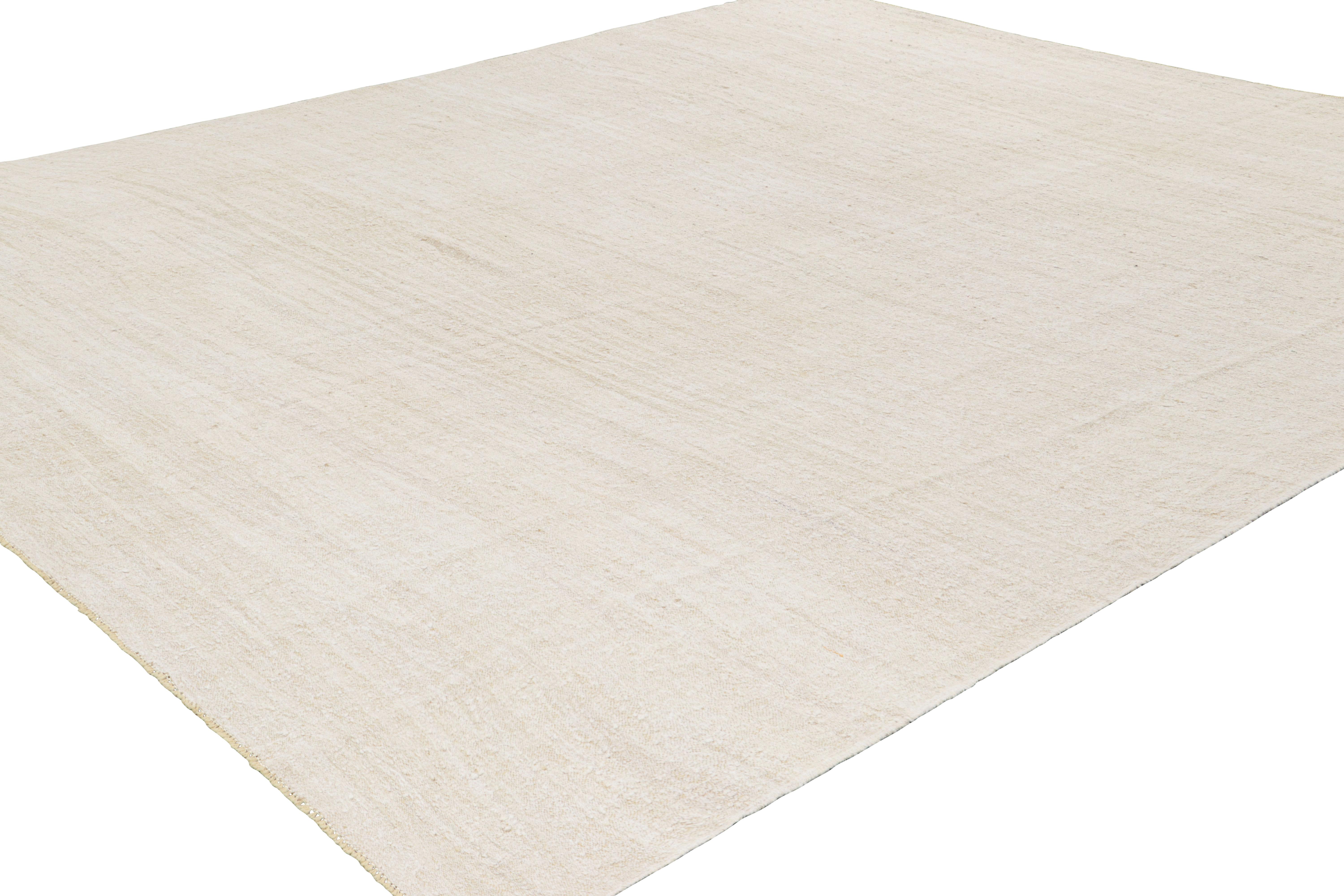 Hand-Knotted Vintage Kilim in Ivory and Cream White Tones and Neutrals  Rug & Kilim For Sale