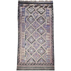 Vintage-Kilim in südwestlichen Farben und Mustern in Lavendel, Brown, Creme, Rot