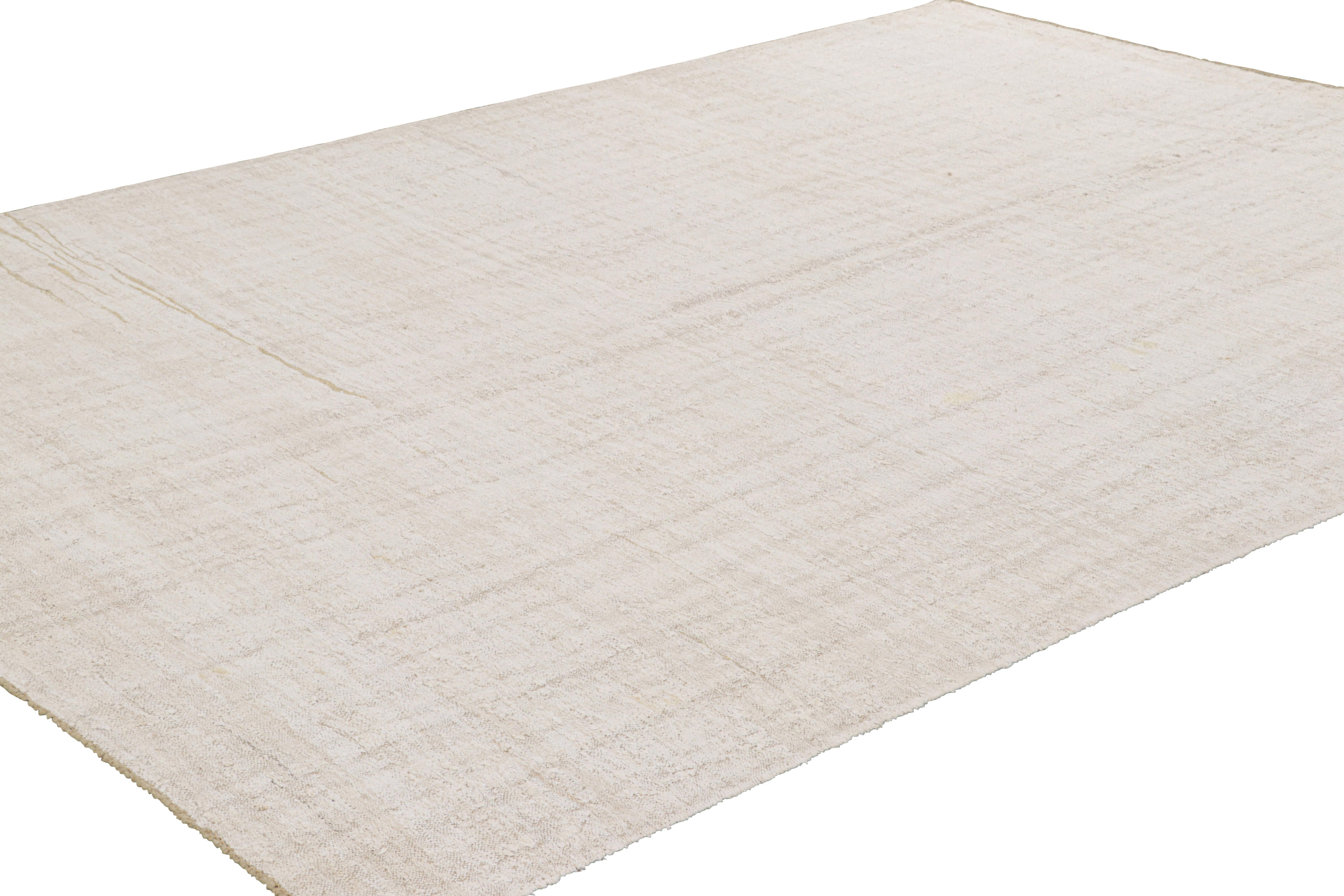 Hand-Woven Vintage Kilim in White and Beige Tones, from Rug & Kilim For Sale