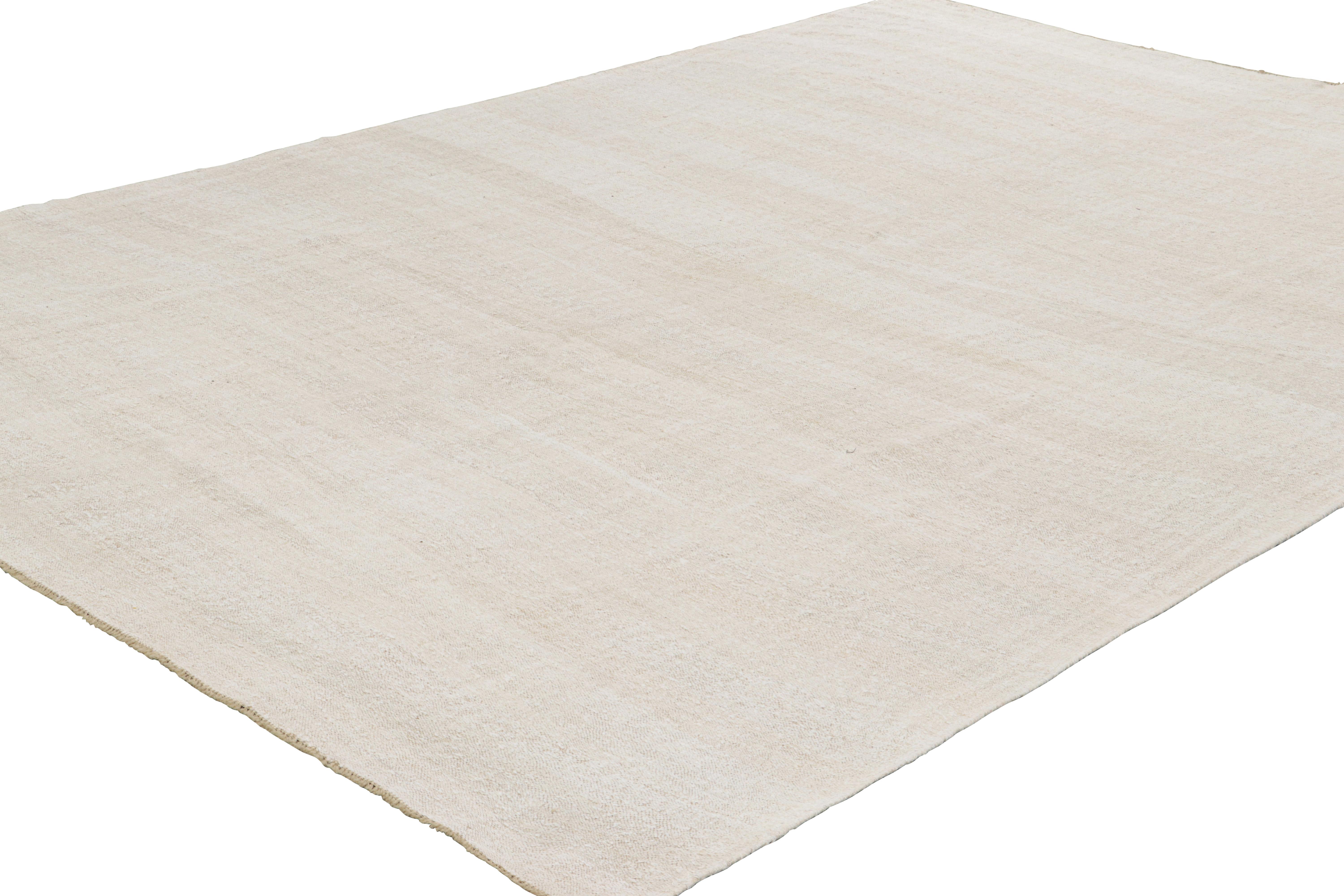 Hand-Woven Vintage Kilim in White and Beige Tones from Rug & Kilim For Sale