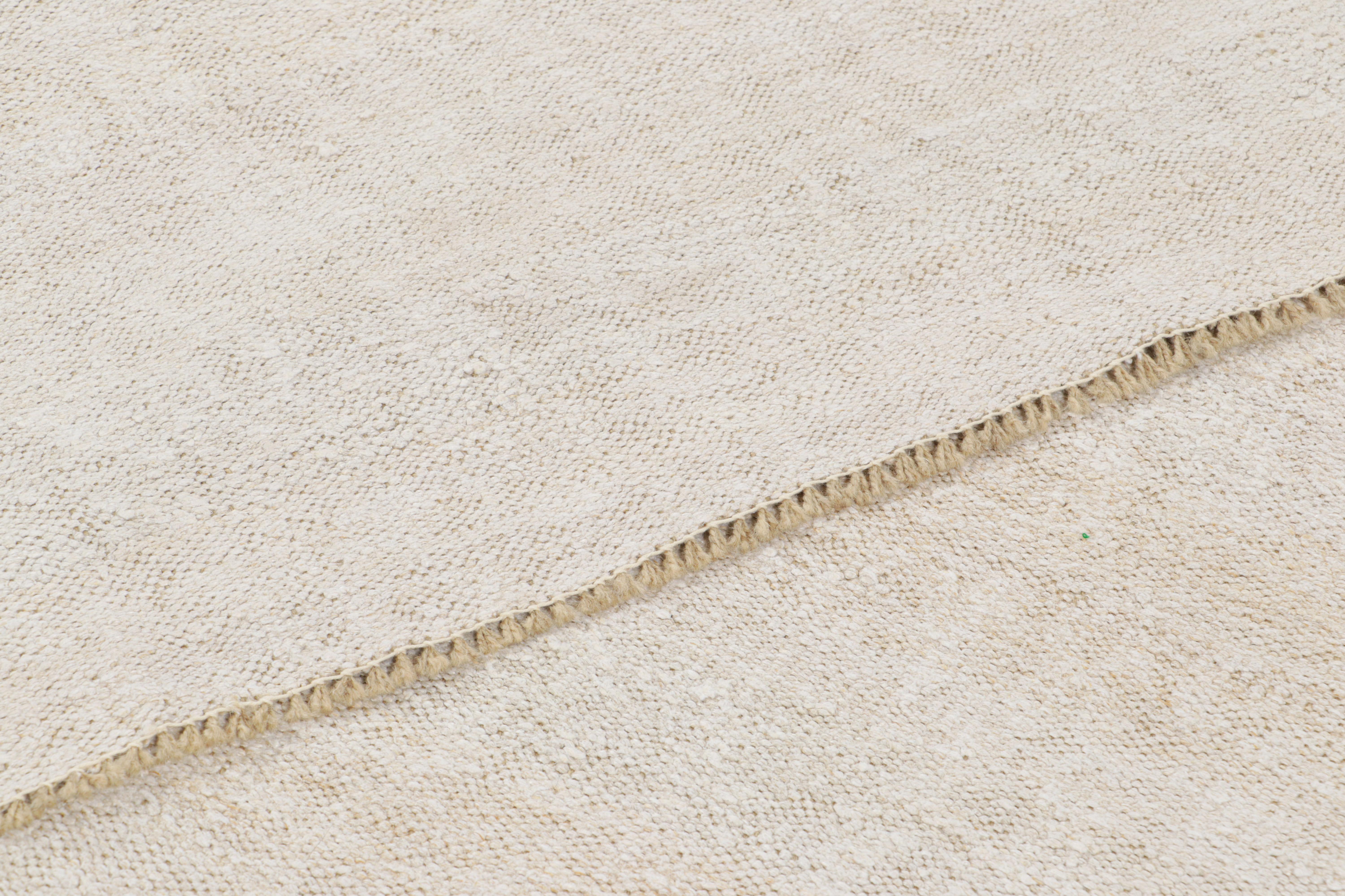 Wool Vintage Kilim in White and Beige Tones from Rug & Kilim For Sale