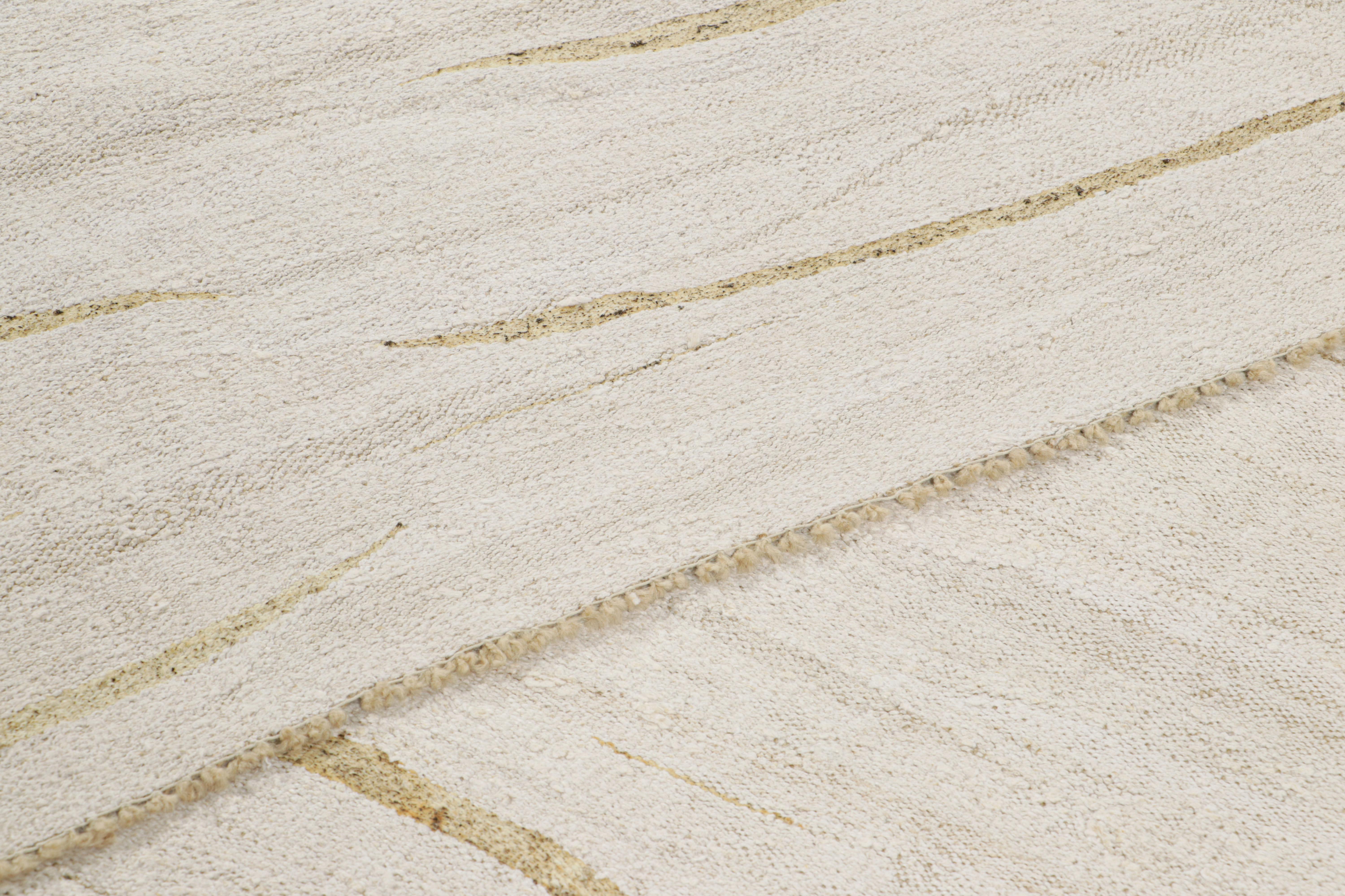 Wool Vintage Kilim in White and Beige Tones from Rug & Kilim For Sale