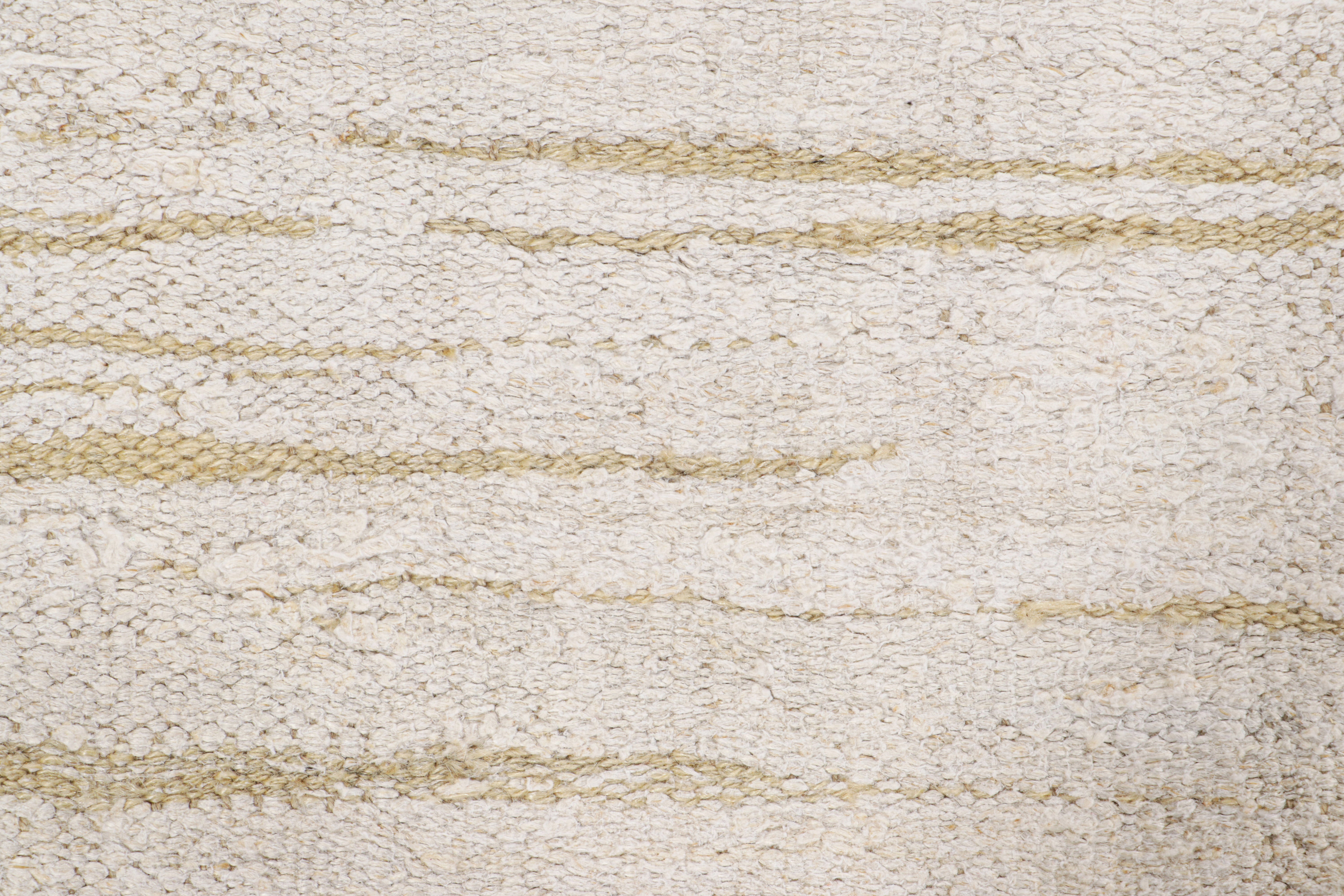 Handwoven in wool, circa 1950-1960, this 8x11 vintage kilim is among a special new curation of simple, near monochromatic flatweaves of bright color and a handsome flat weaving style, which has a beautiful fine boucle textural quality to it. 

On