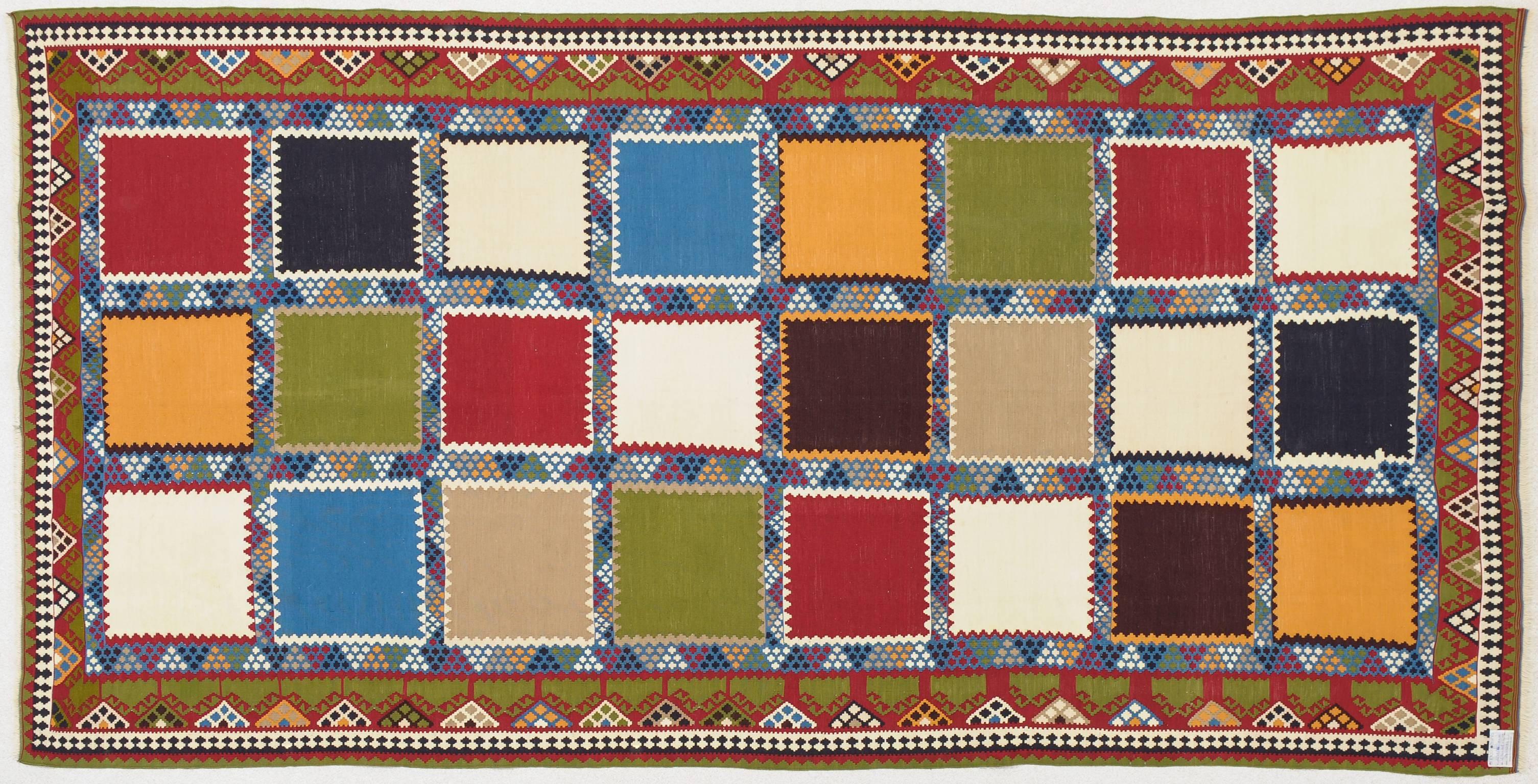 Folk Art Vintage Kilim in Wonderful Colors For Sale