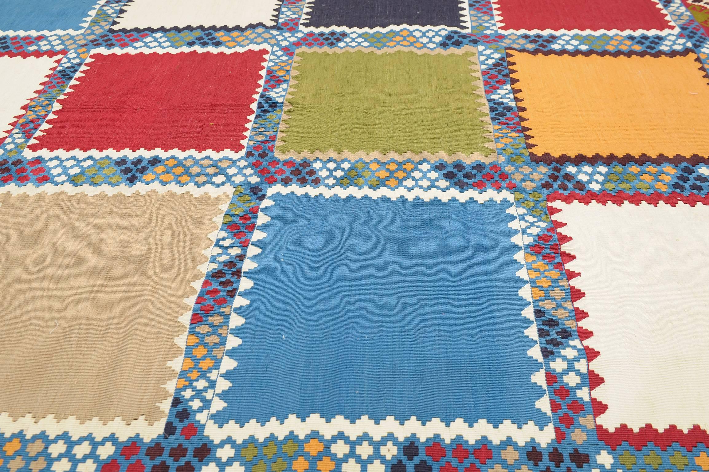 20th Century Vintage Kilim in Wonderful Colors For Sale