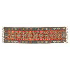 Vintage Turkish Kilim Runner, Hand-Woven Wool, Circa 1980