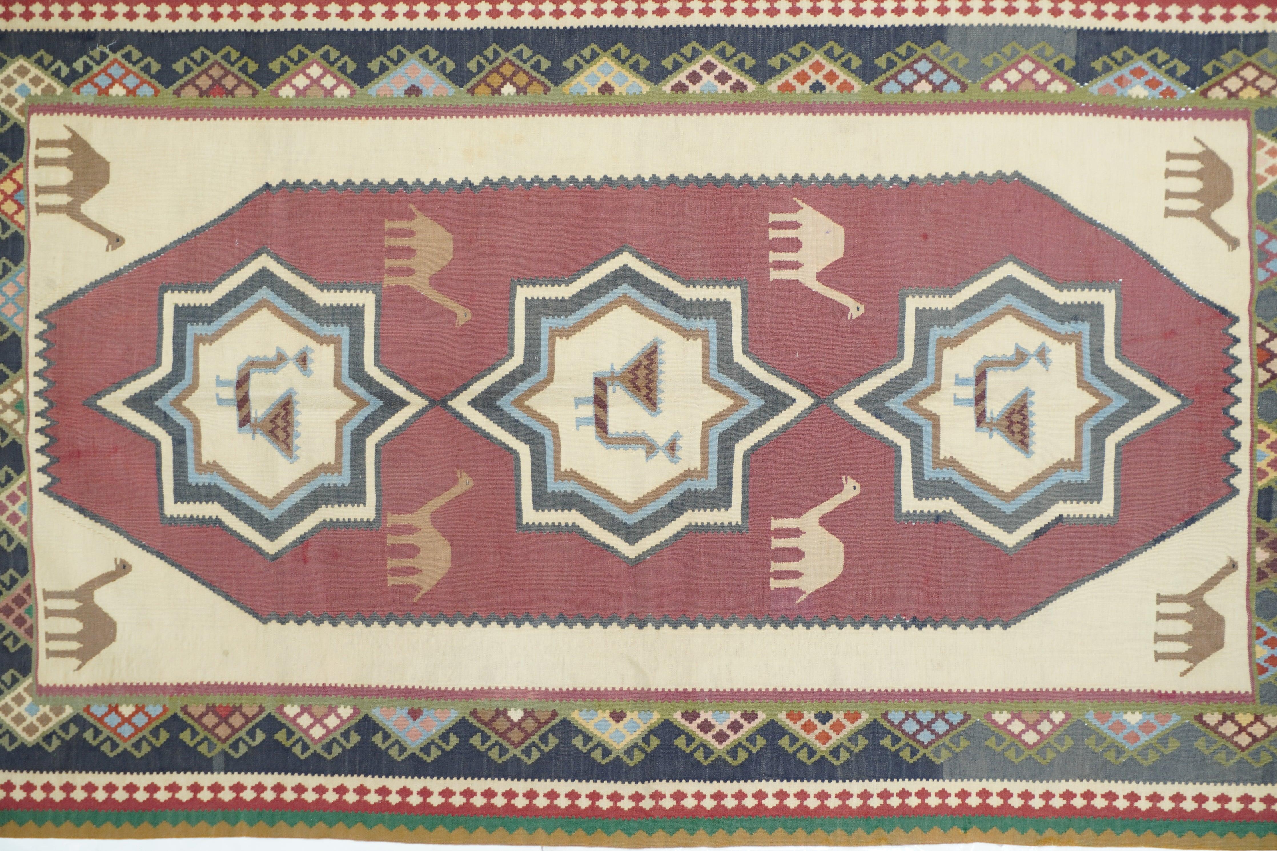 Vintage Kelim-Teppich 3'10'' x 6'2'' (Türkisch) im Angebot