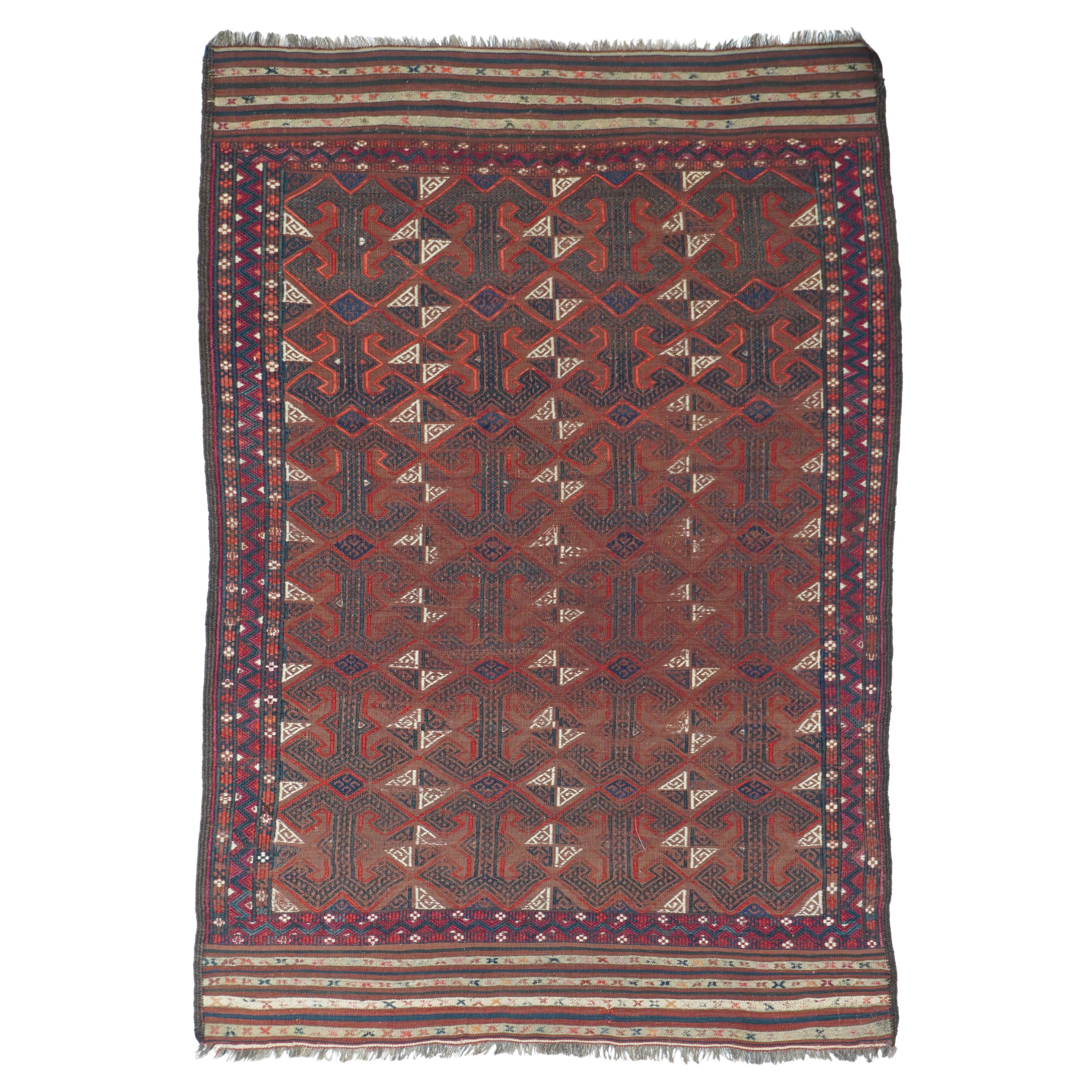 Vintage Kilim Rug 3'4'' x 4'11'' For Sale