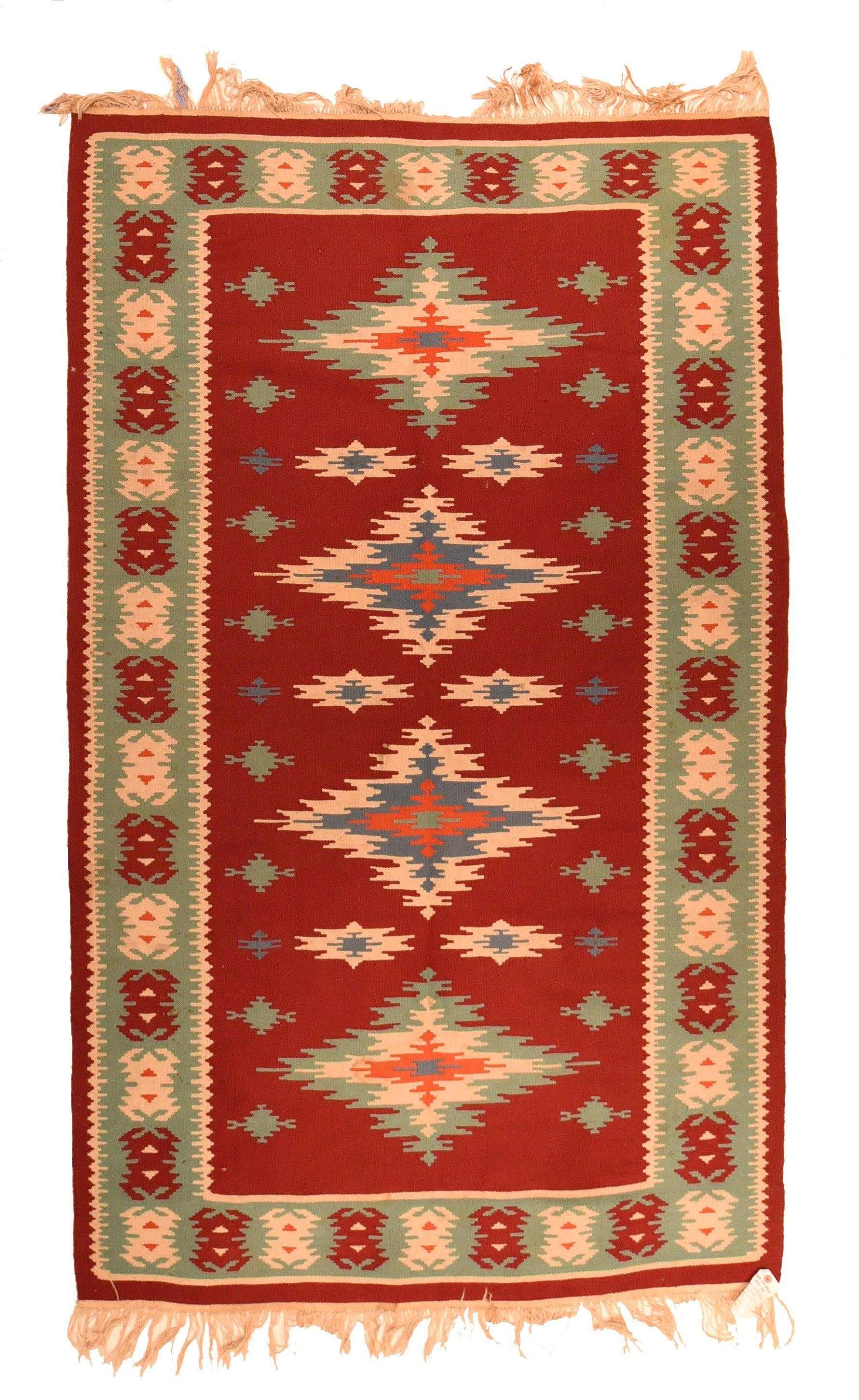 Turkish Vintage Kilim Rug 4'0