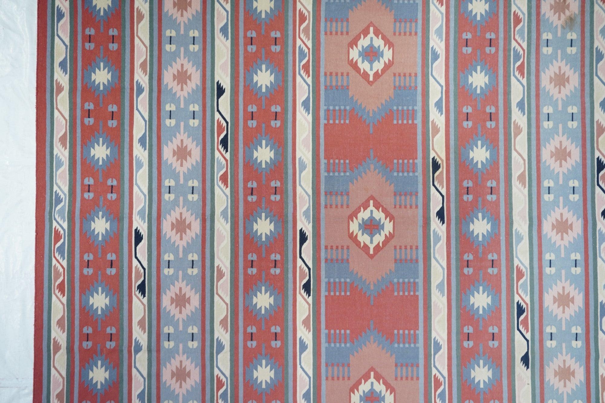 Turkish Vintage Kilim Rug 9'1'' x 12'3'' For Sale