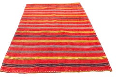 Vintage Kilim Rug Colorful Stripes