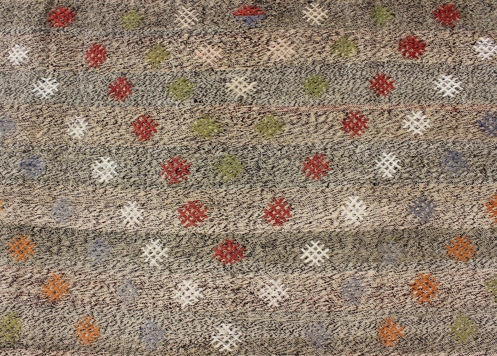 Vintage Kilim Rug from Turkey with All-Over Diamond Pattern 1