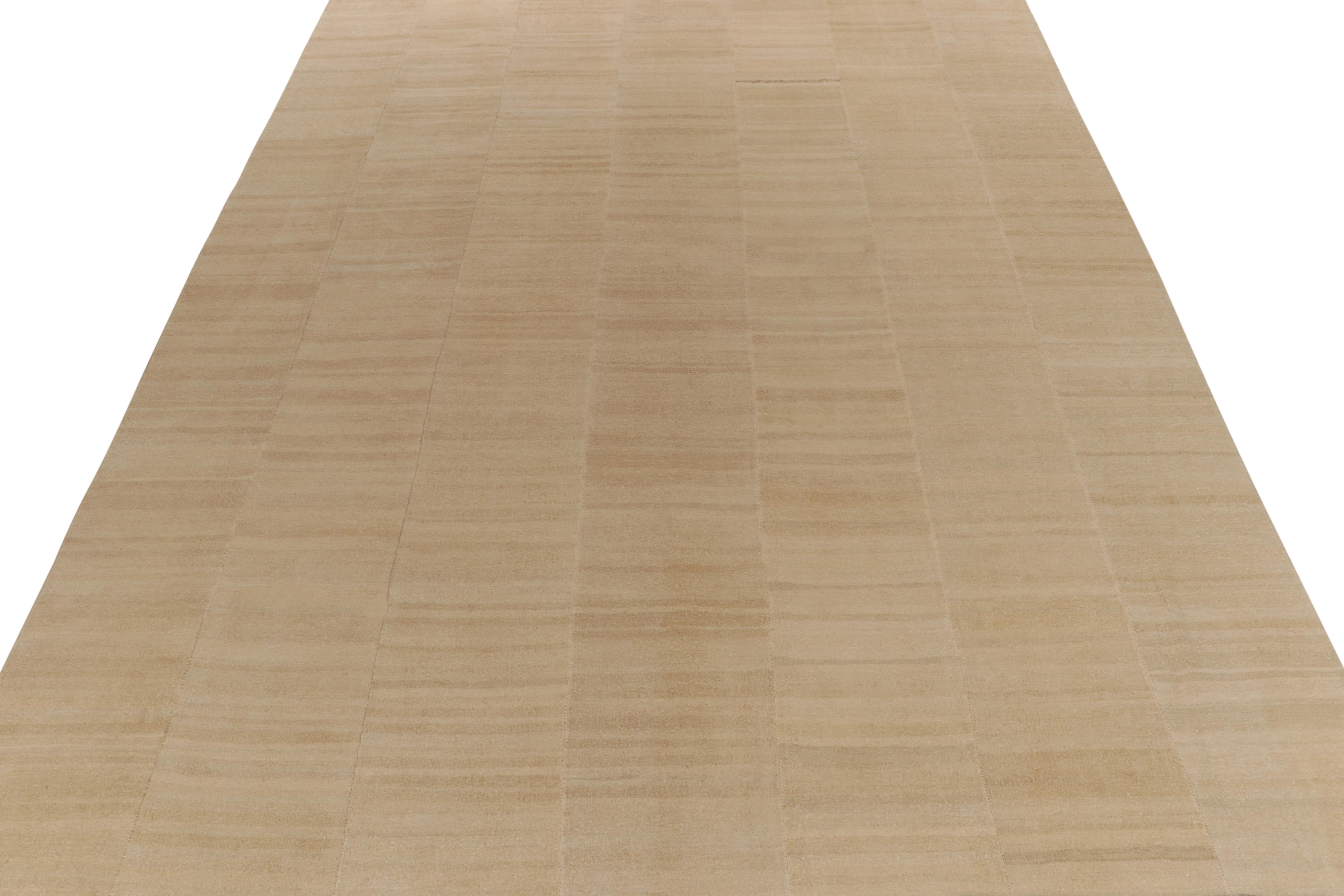 Turkish Vintage Kilim Rug in Beige-Brown Panel Style with Striae by Rug & Kilim For Sale