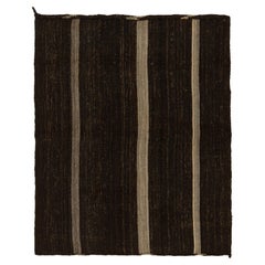 Vintage Kilim Rug in Beige-Brown Panel Style with Stripes by Rug & Kilim
