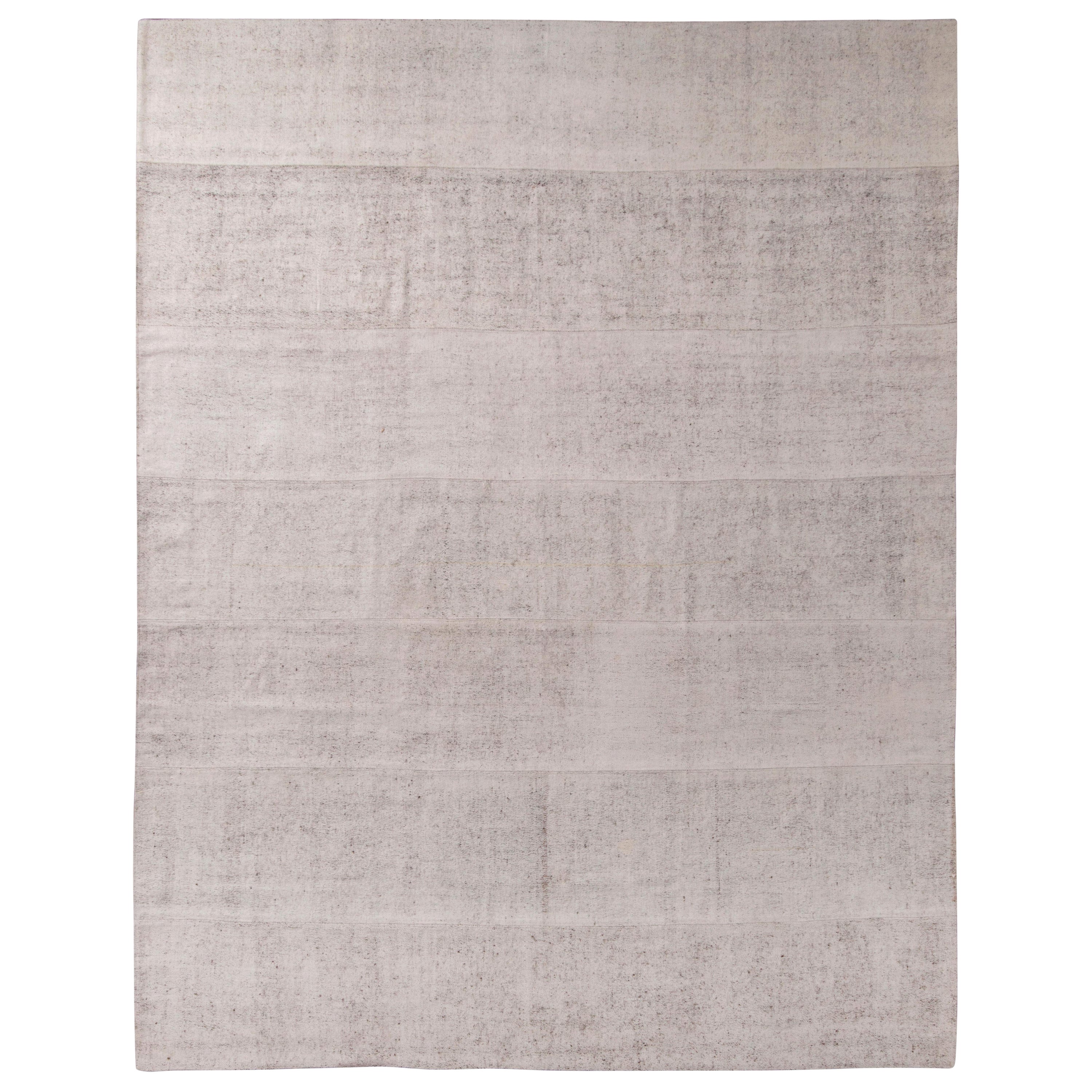 Tappeto Kilim vintage in bianco e nero sale e pepe, tessuto a pannelli di Rug & Kilim in vendita