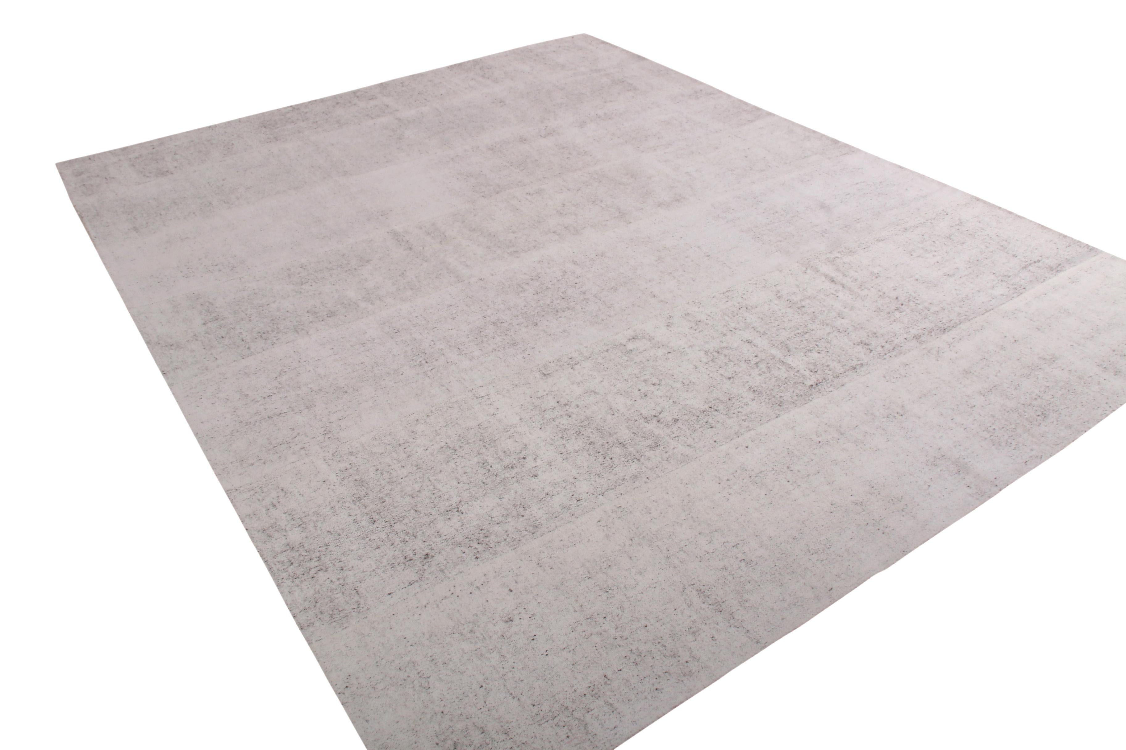 Turkish Vintage Kilim Rug in Salt and Pepper White and Black, Panel Woven by Rug & Kilim For Sale