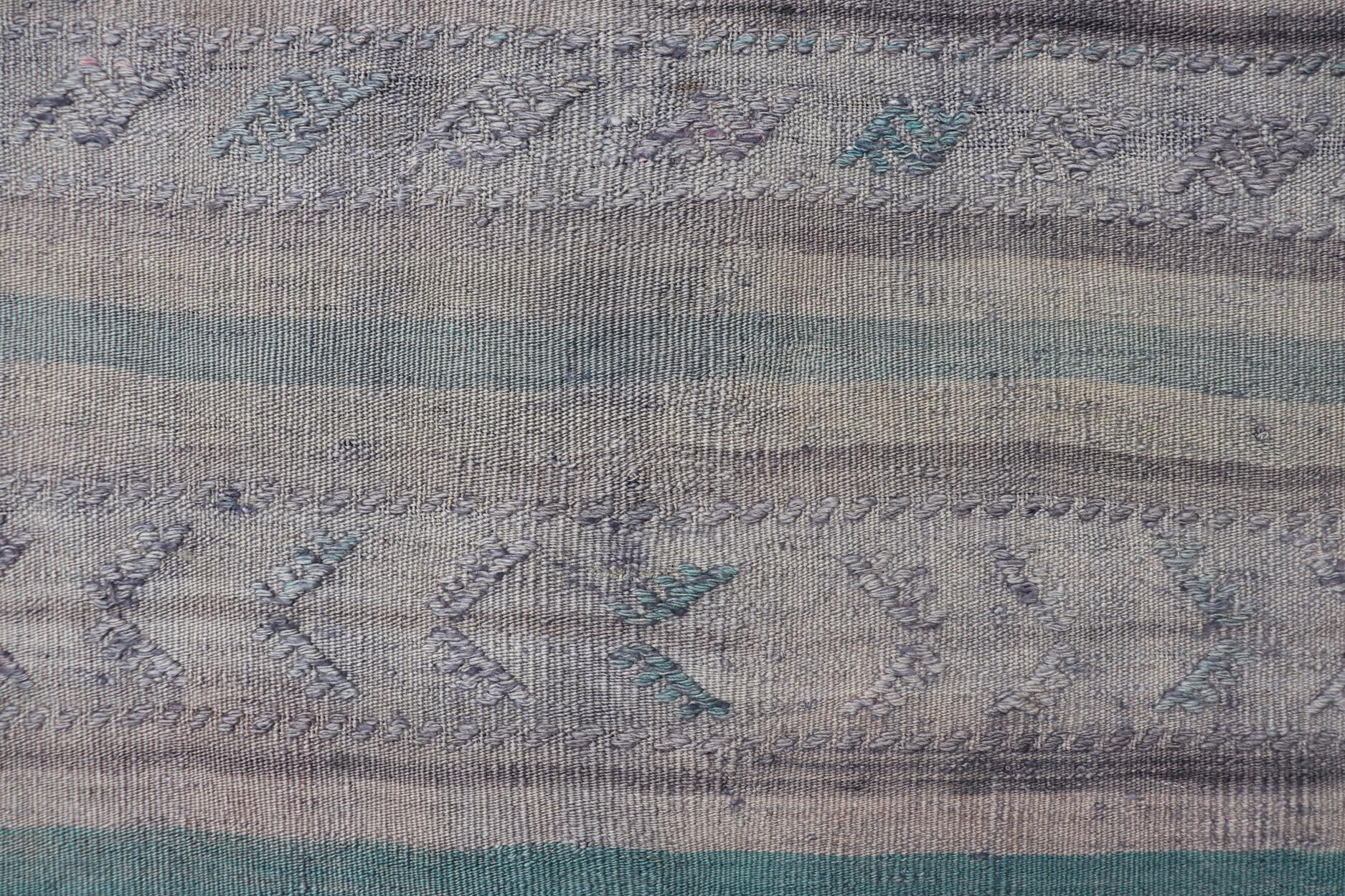 20th Century Vintage 1950s Turkish Kilim Rug with Striped Design, 3' x 4'8
