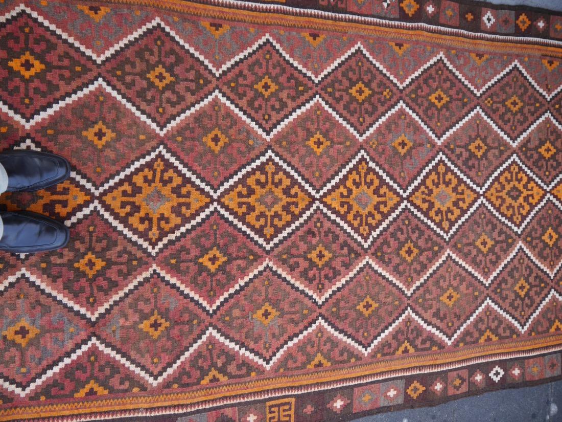 Alfombra Kilim Vintage Alfombra afgana semi antigua de gran tamaño 12 x 5 pies  363 x 153 cm en venta 2
