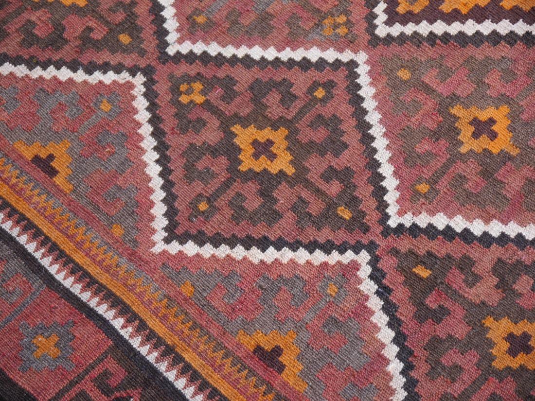 Alfombra Kilim Vintage Alfombra afgana semi antigua de gran tamaño 12 x 5 pies  363 x 153 cm en venta 4