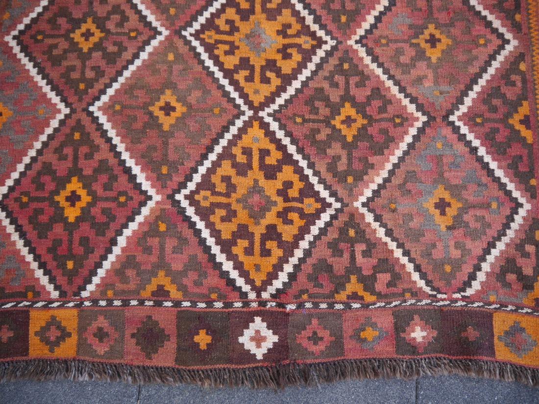 Alfombra Kilim Vintage Alfombra afgana semi antigua de gran tamaño 12 x 5 pies  363 x 153 cm en venta 7