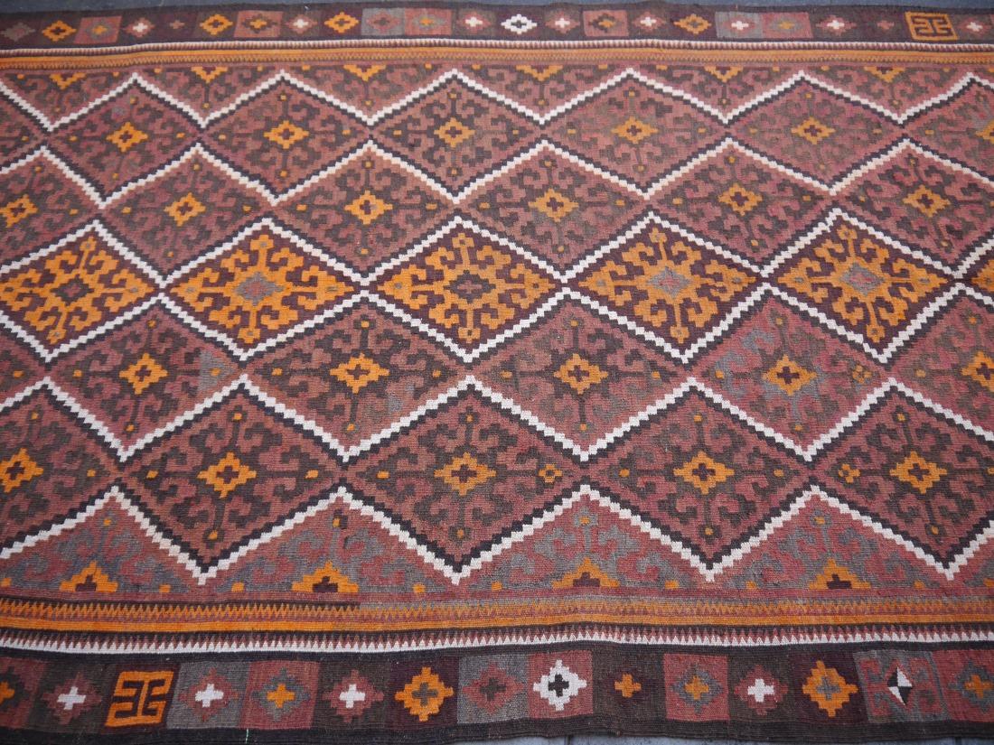 Alfombra Kilim Vintage Alfombra afgana semi antigua de gran tamaño 12 x 5 pies  363 x 153 cm en venta 9