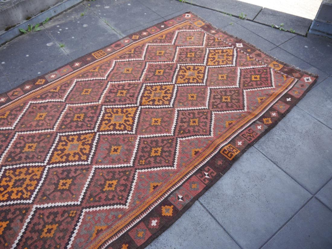 Alfombra Kilim Vintage Alfombra afgana semi antigua de gran tamaño 12 x 5 pies  363 x 153 cm en venta 10