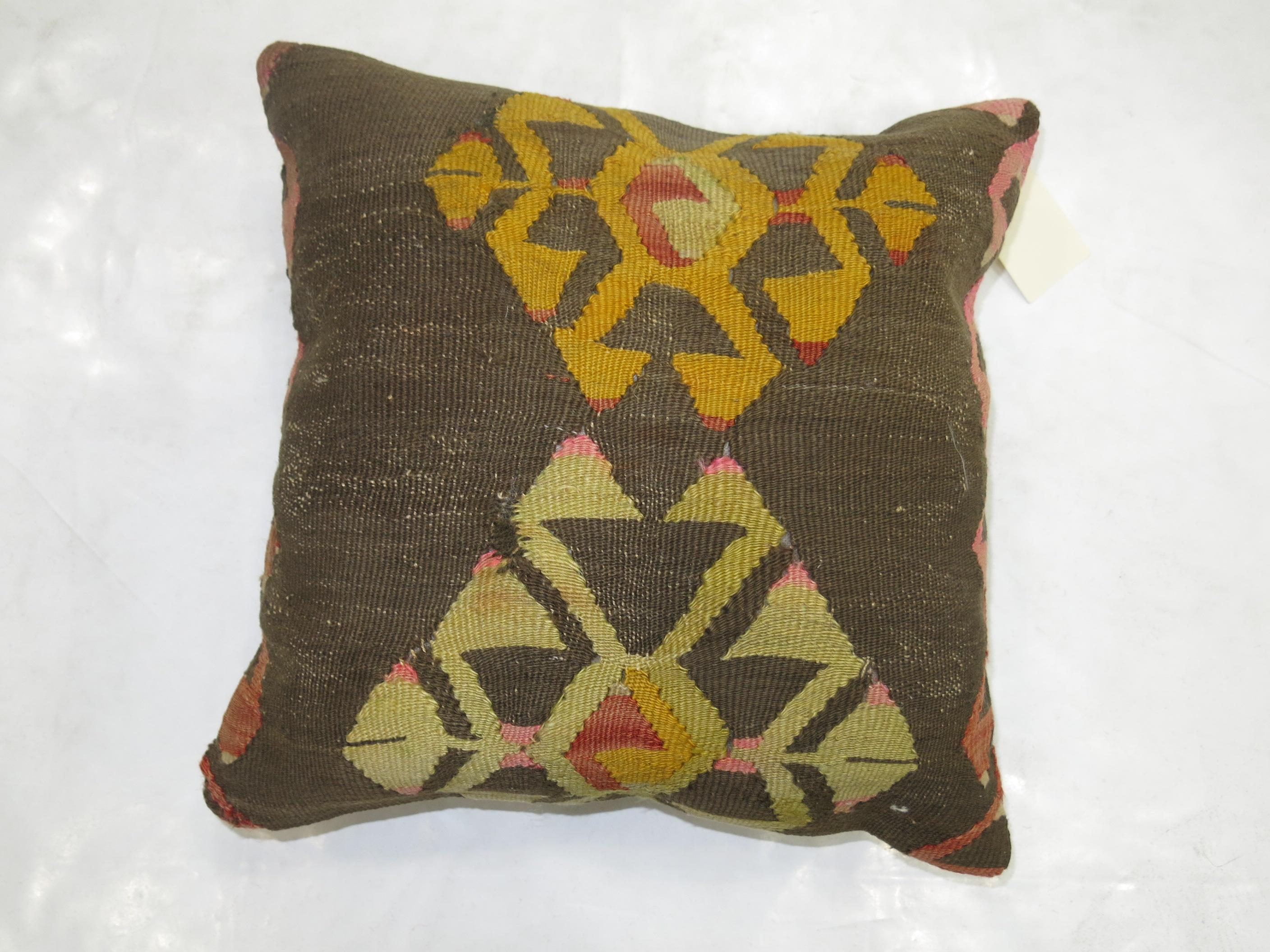 Country Turkish Kilim Pillow For Sale