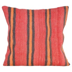 Retro Kilim Rug Pillow with Irish Linen by Katie Larmour Couture Cushions Red
