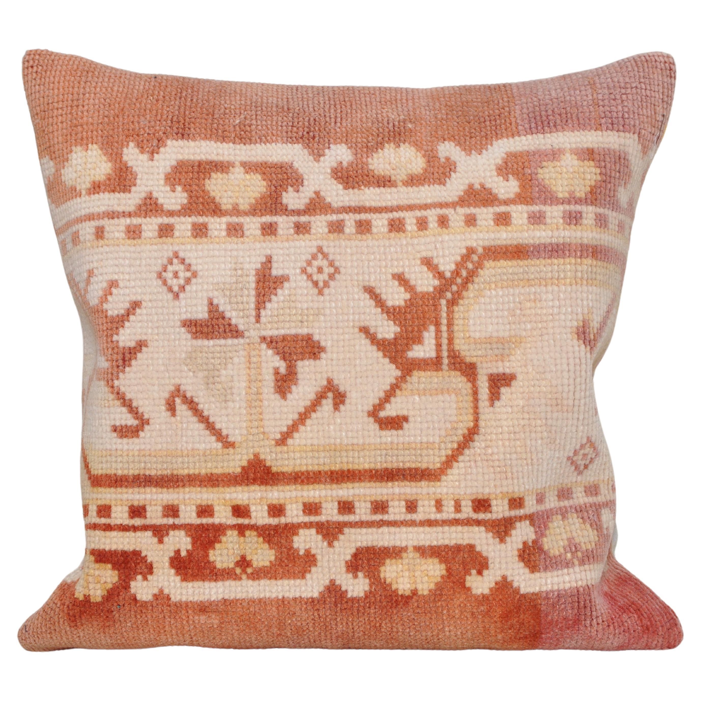 Vintage Kilim Rug Pillow with Irish Linen by Katie Larmour Cushions Carpet