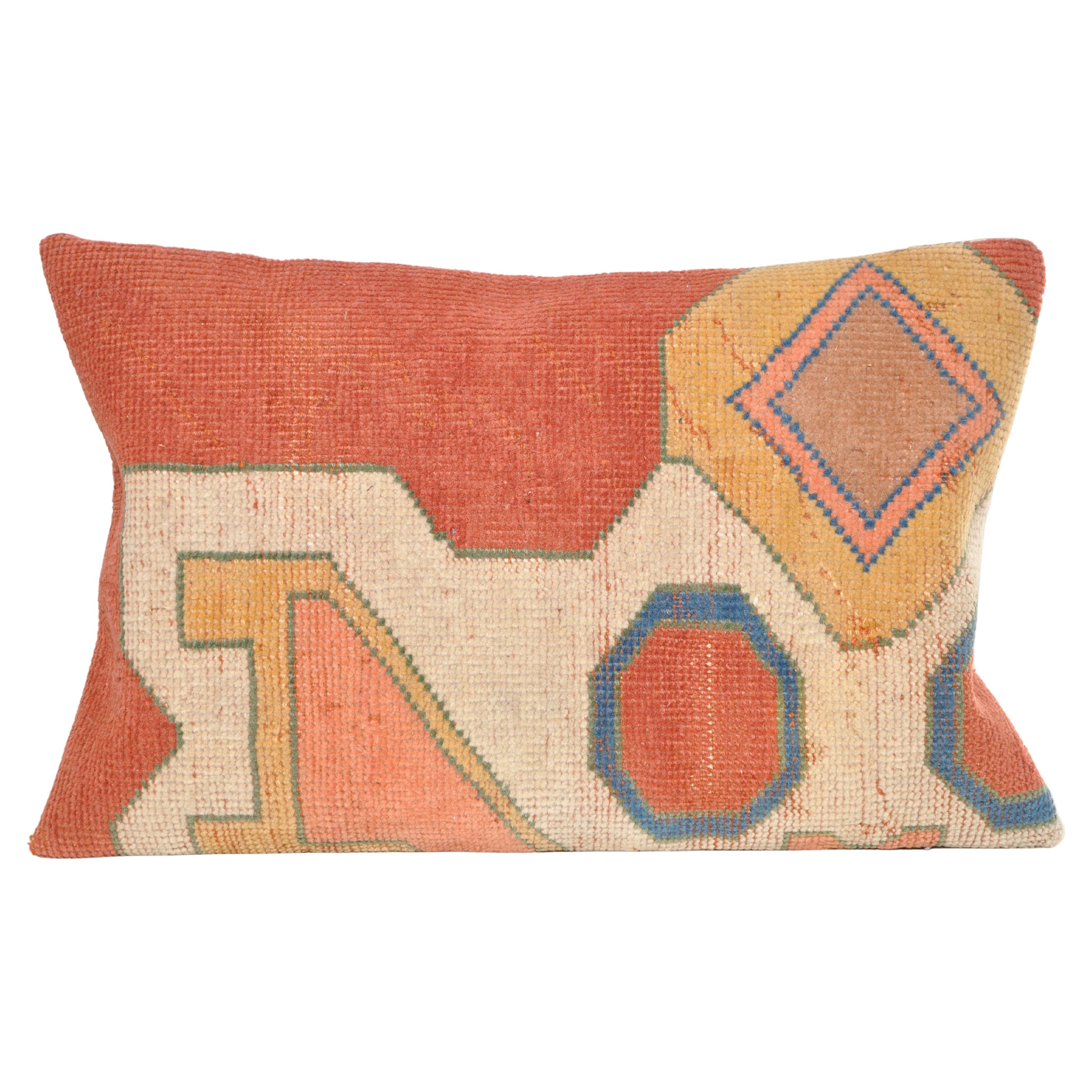 Vintage Nepali Orange White Red and Green Dhaka with Irish Linen