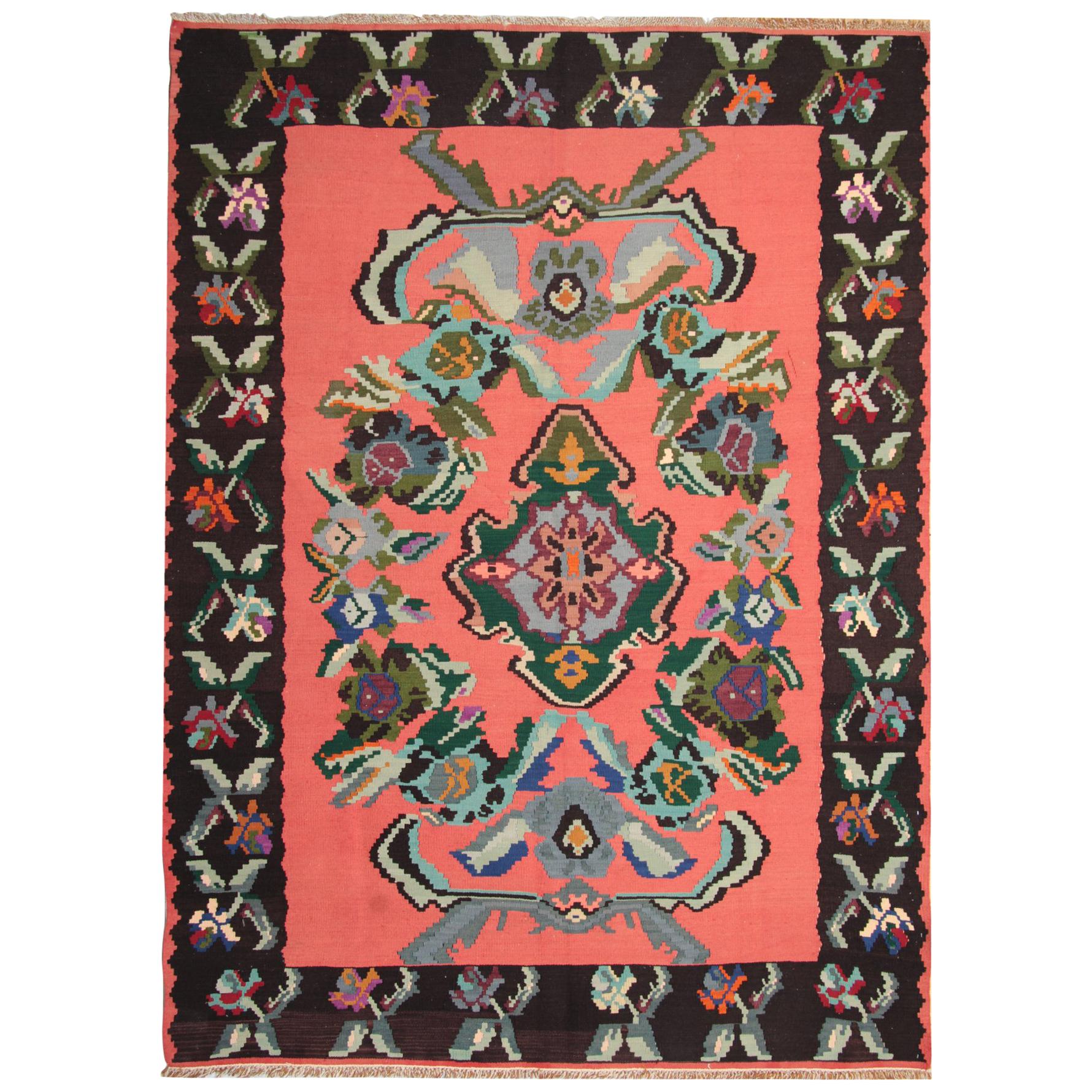 Tappeti Kilim vintage, Tappeto orientale tradizionale turco fatto a mano in vendita in vendita