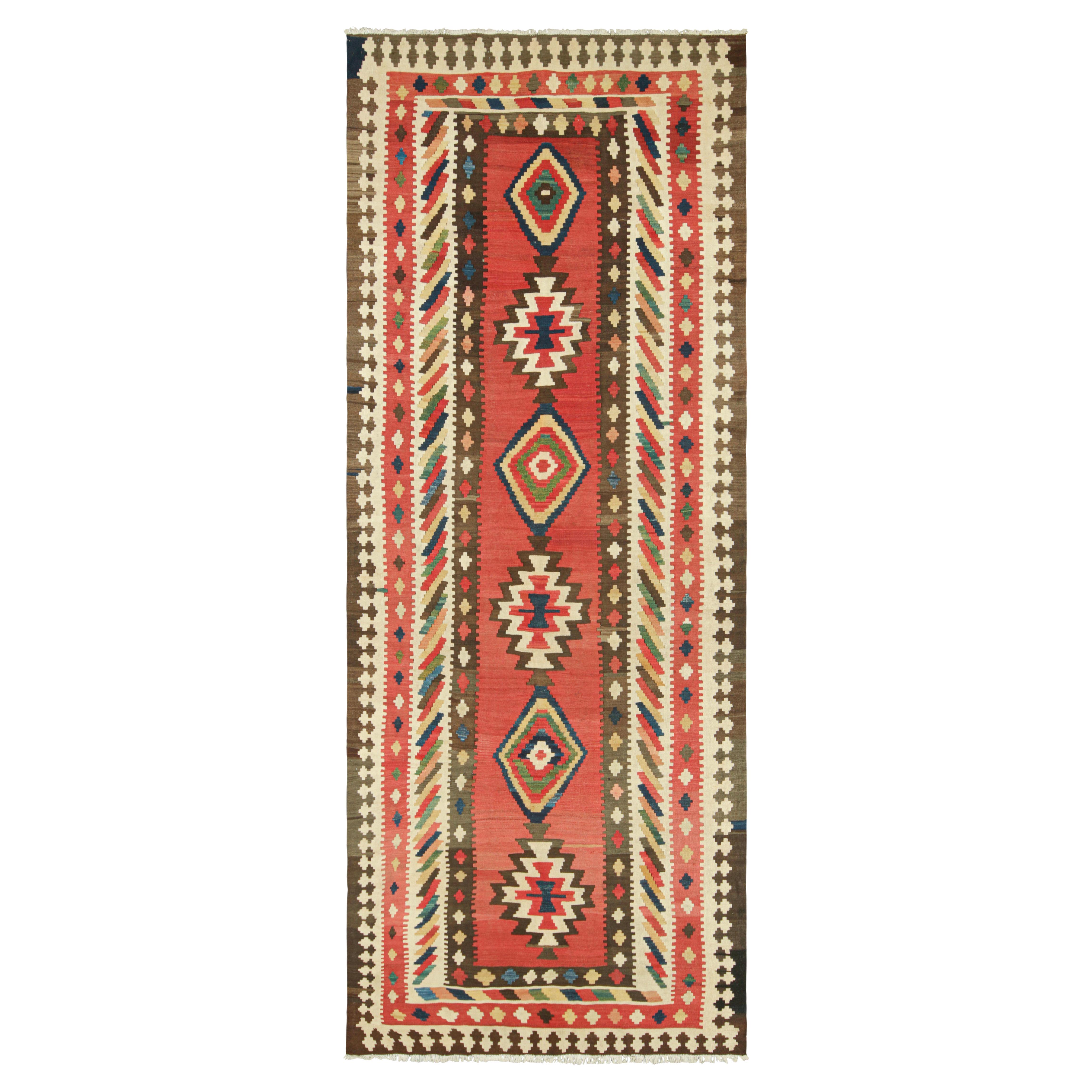 Vintage Kilim Runner in Red with Geometric Medallions, from Rug & Kilim