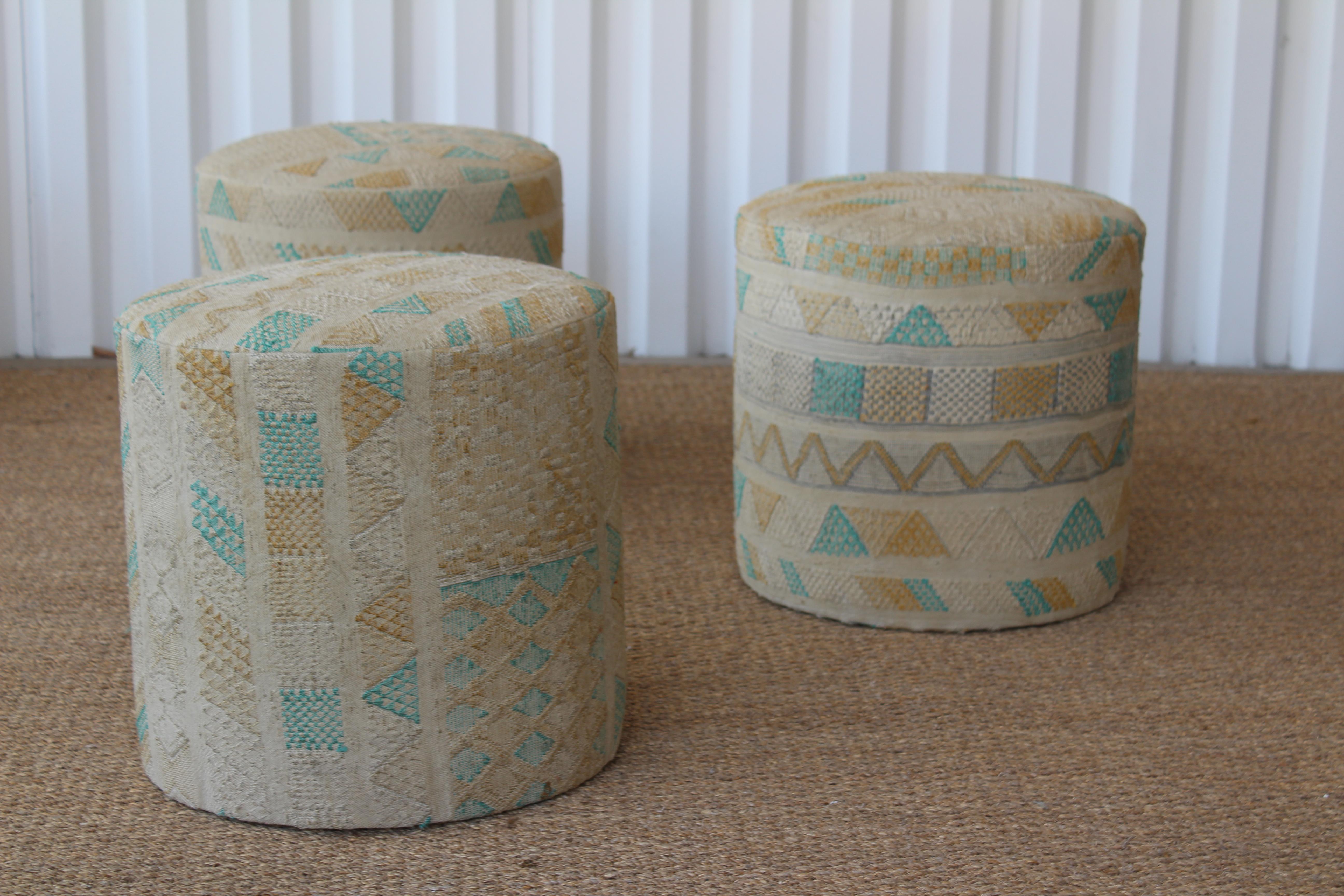 Vintage Kilim Stools, Turkey, 1950s 5