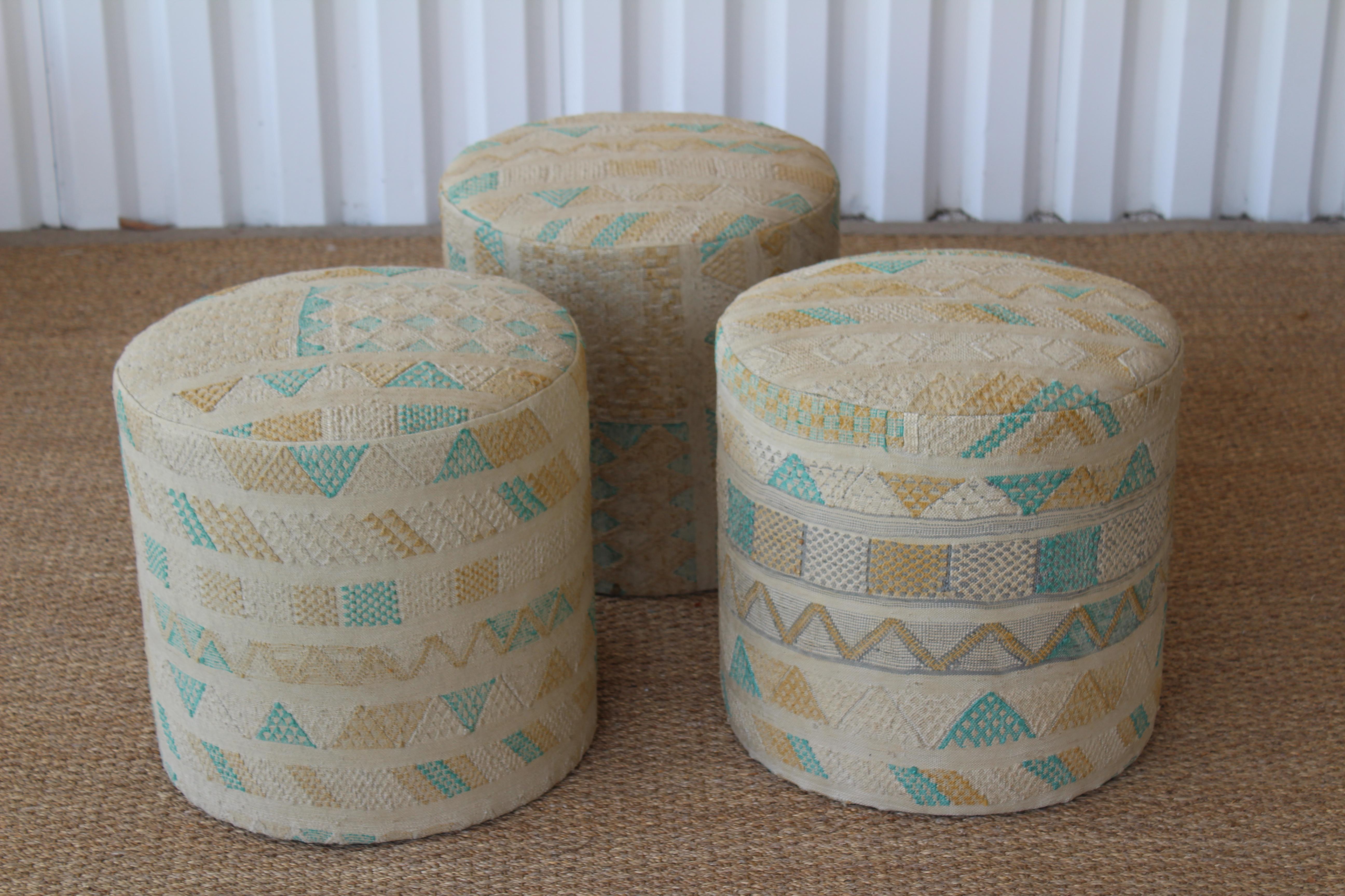 Turkish Vintage Kilim Stools, Turkey, 1950s