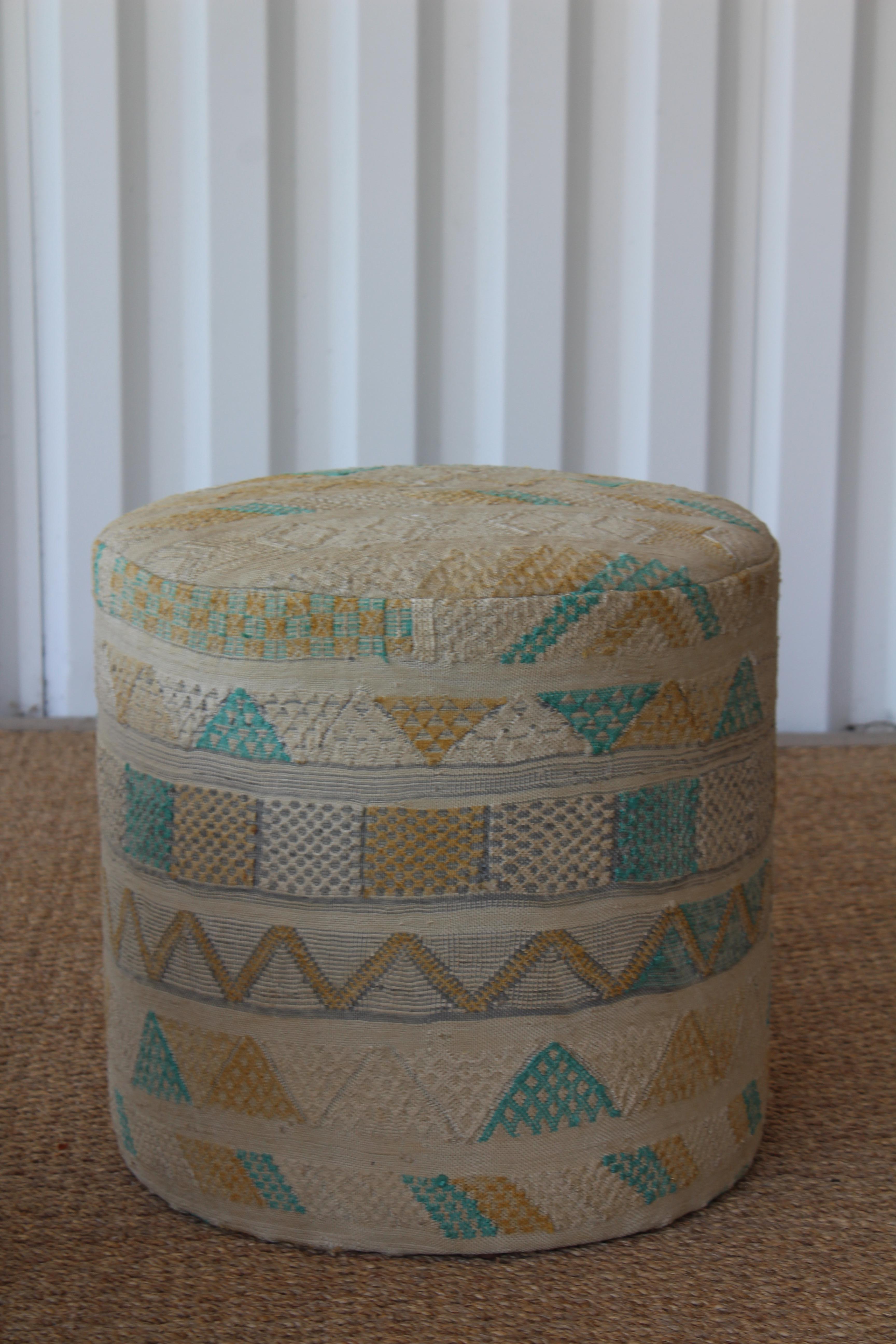 Vintage Kilim Stools, Turkey, 1950s In Good Condition In Los Angeles, CA