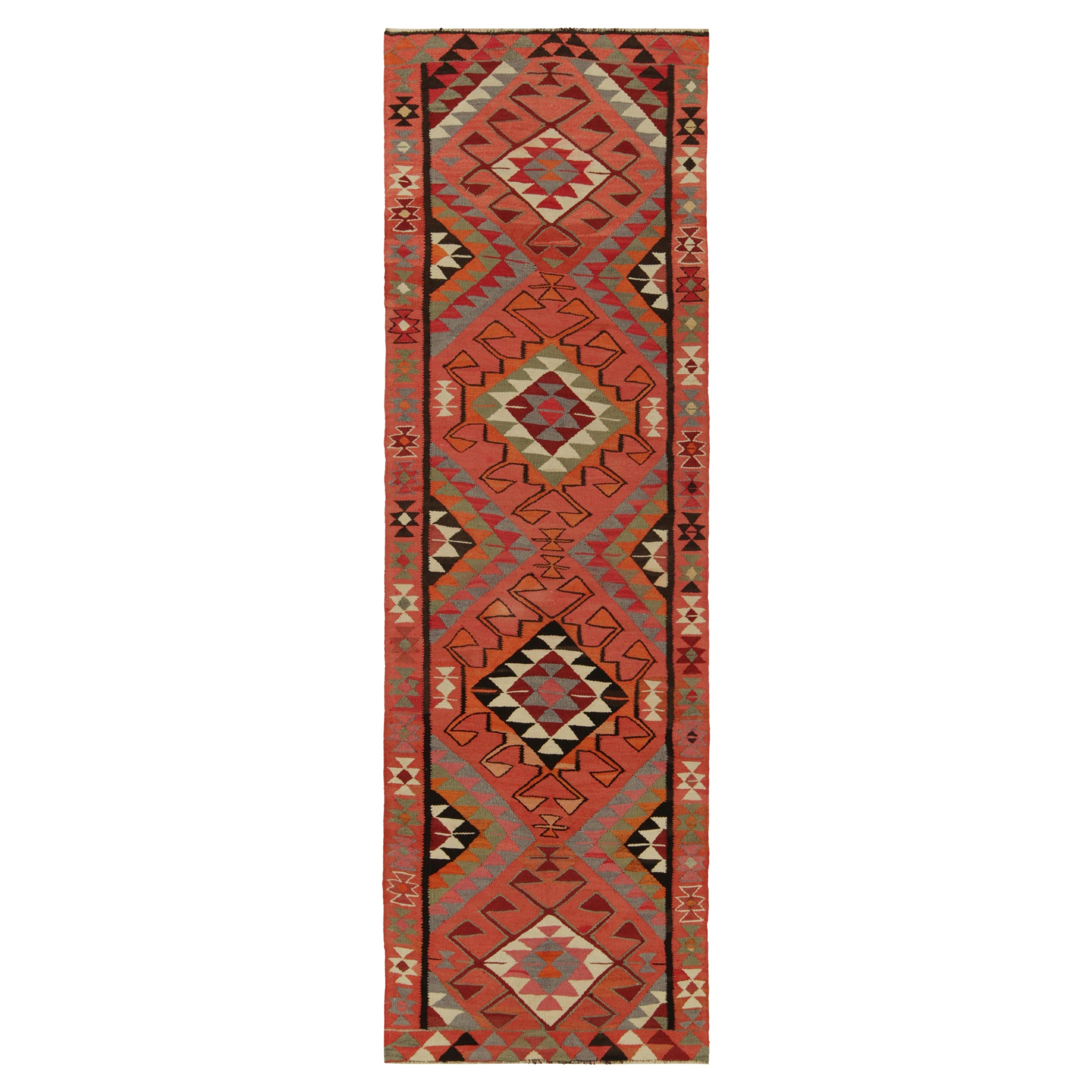 Vintage Kilim Tribal Runner in Multicolor Geometric Patterns by Rug & Kilim For Sale