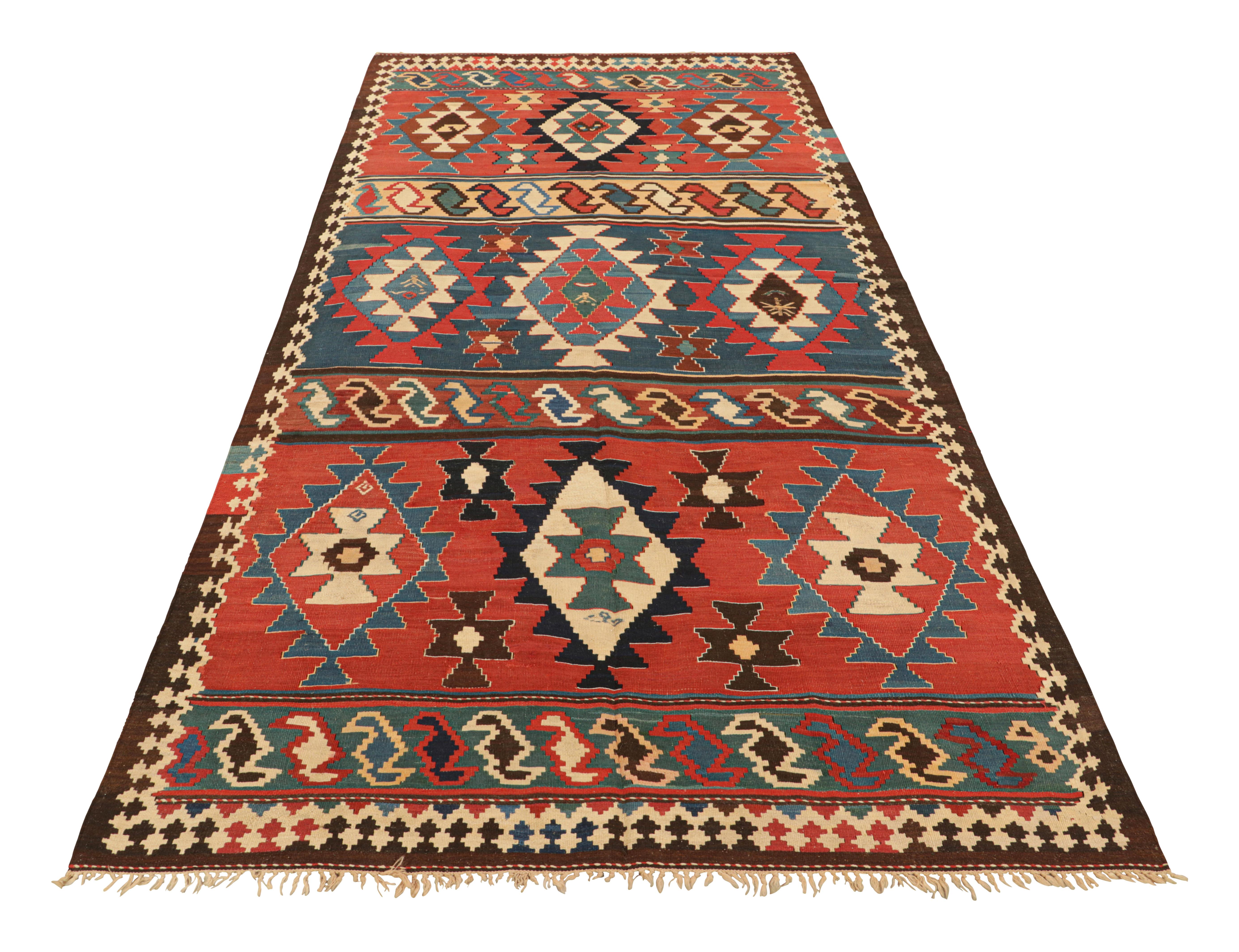 Tissé à la main Kilim vintage à motifs géométriques, de Rug & Kilim en vente
