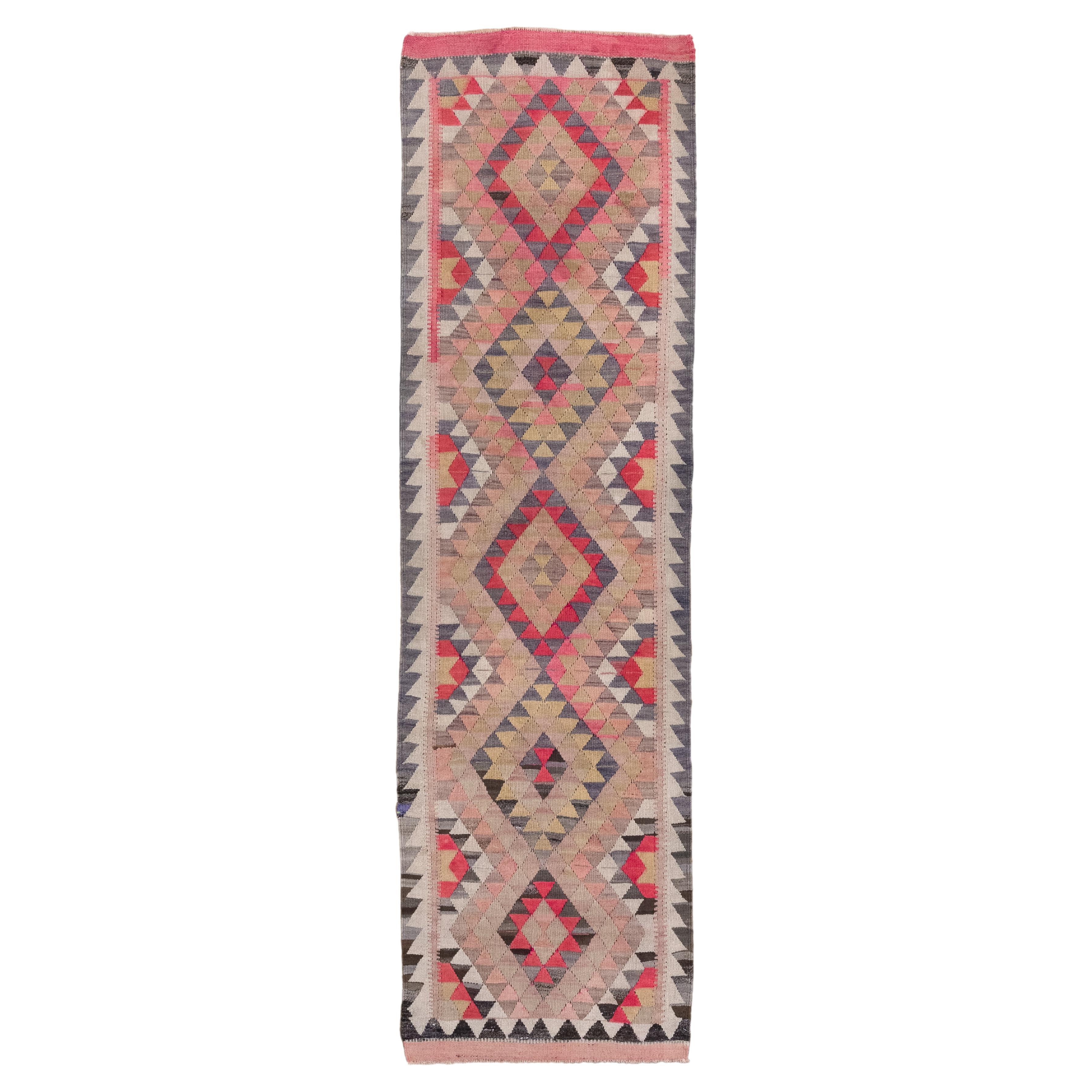 Vintage-Kelim mit lebendigem Muster