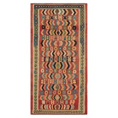 Kilim vintage con motivos geométricos policromados, de Rug & Kilim