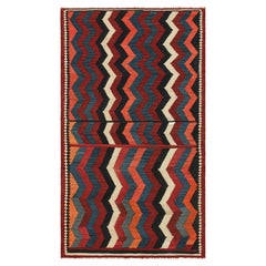 Vintage Kilim with Red, Blue and White Chevrons, from Rug & Kilim