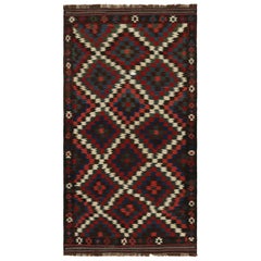 Vintage-Kilim mit roten, blaugrünen und blauen geometrischen Mustern, von Rug & Kilim