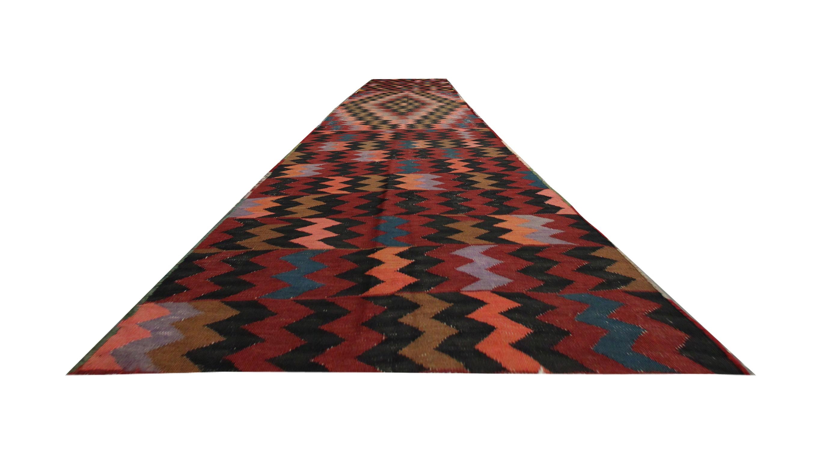 Alfombra Kilim Vintage Alfombra Kilim Alfombra oriental de lana para escaleras Azerbaiyano en venta