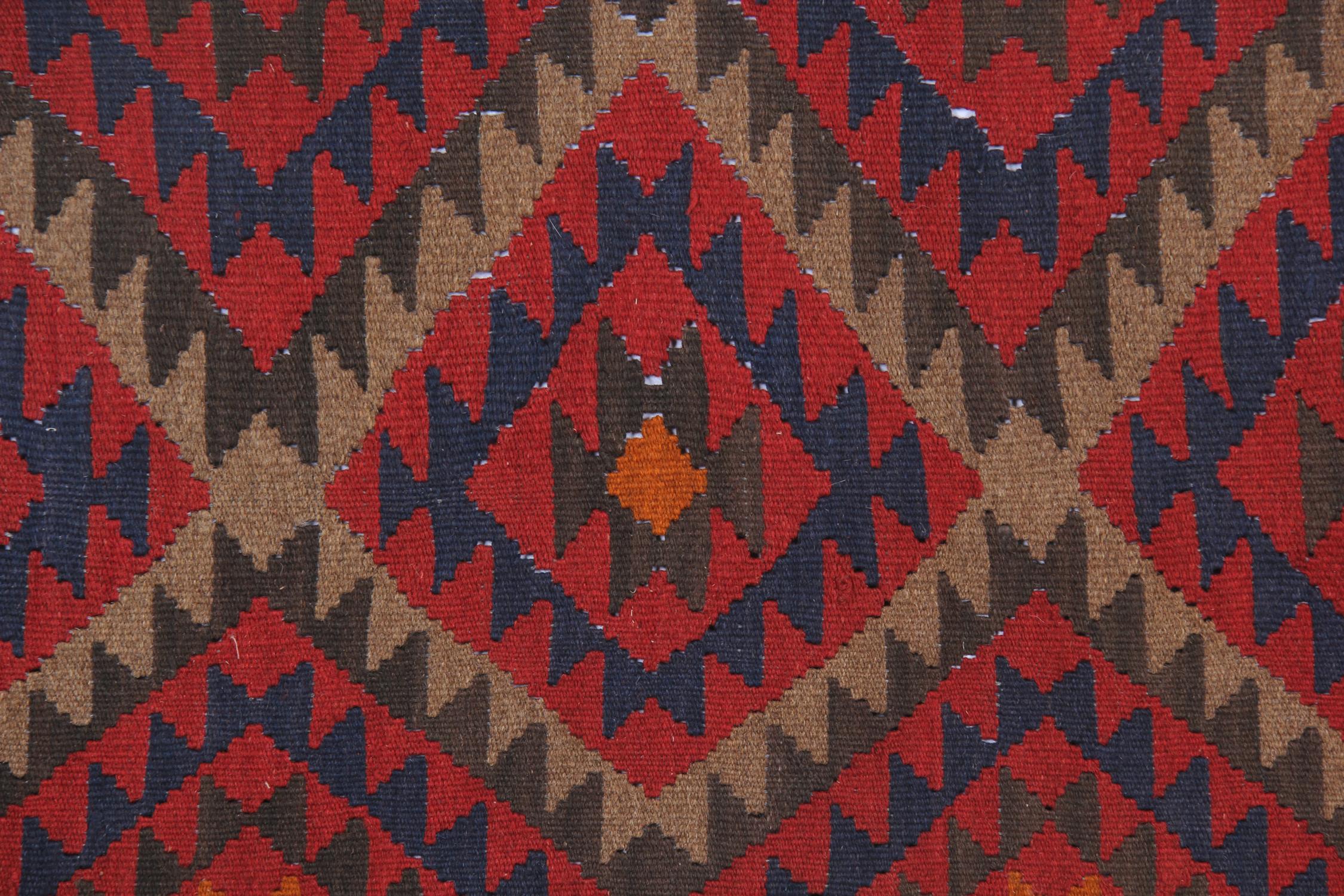 Hand-Woven Vintage Kilims Runner Rug Geometric Handwoven Carpet Wool Kilim Rugs