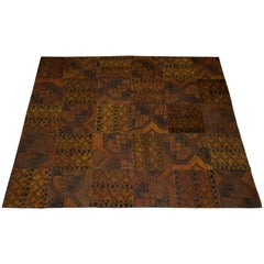 Vintage Kilim Patchwork Burnt Orange Large Rug Period Patina Feel