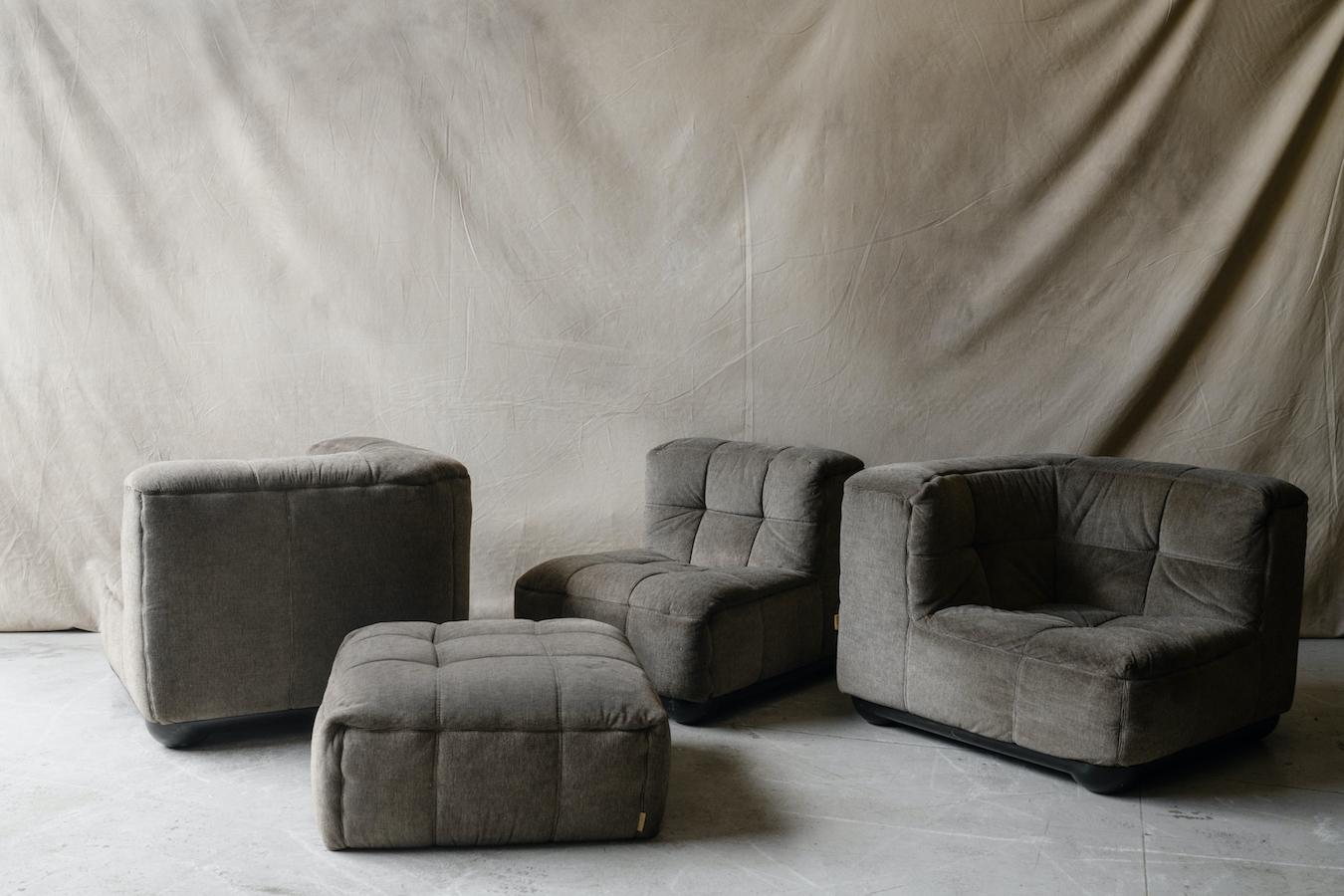 Vintage Kimba-Sofa von Michel Ducaroy für Ligne Roset, Frankreich, um 1970 (Stoff) im Angebot