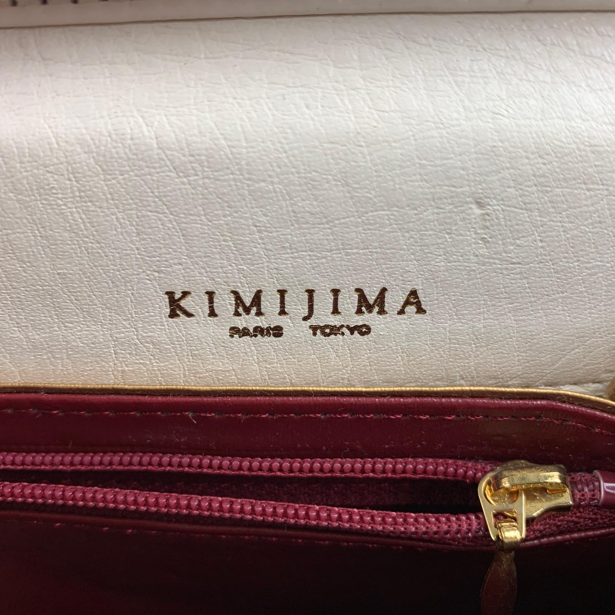 Women's Vintage KIMIJIMA Cream & Gold Quilted Leather Shoulder Bag