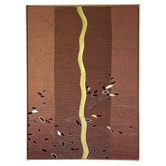 Art textile vintage Autumn branches ~ Kintsugi ~ par ikasu Brown, Japon