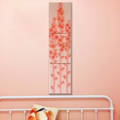 Mid 20th Century kimono textile art " Growing ~ Longevity ~" by ikasu Pink Japan